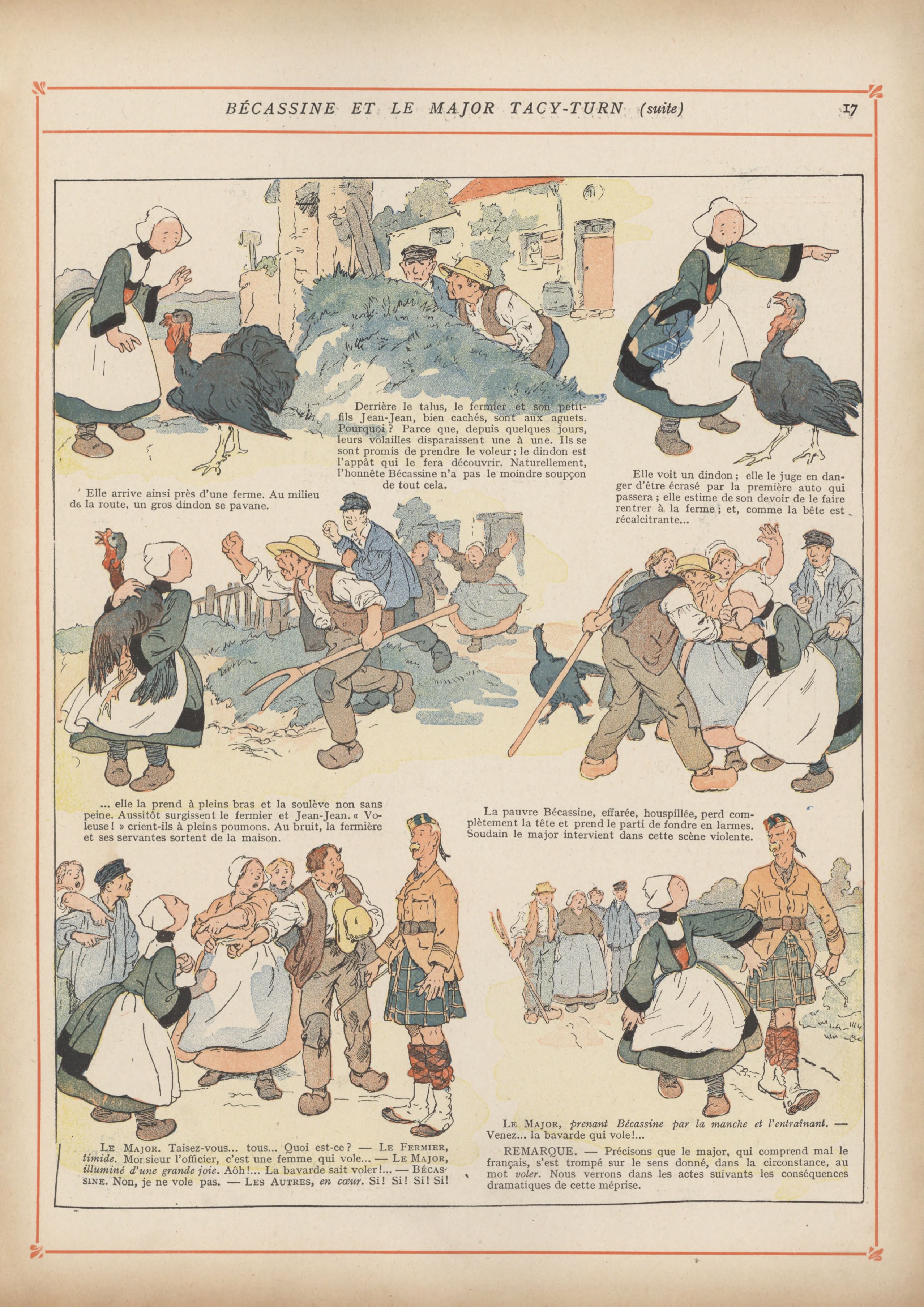 Bécassine – Bécassine chez les Alliés (1917), page 20. Caumery & J.-P. Pinchon. Domaine public.
