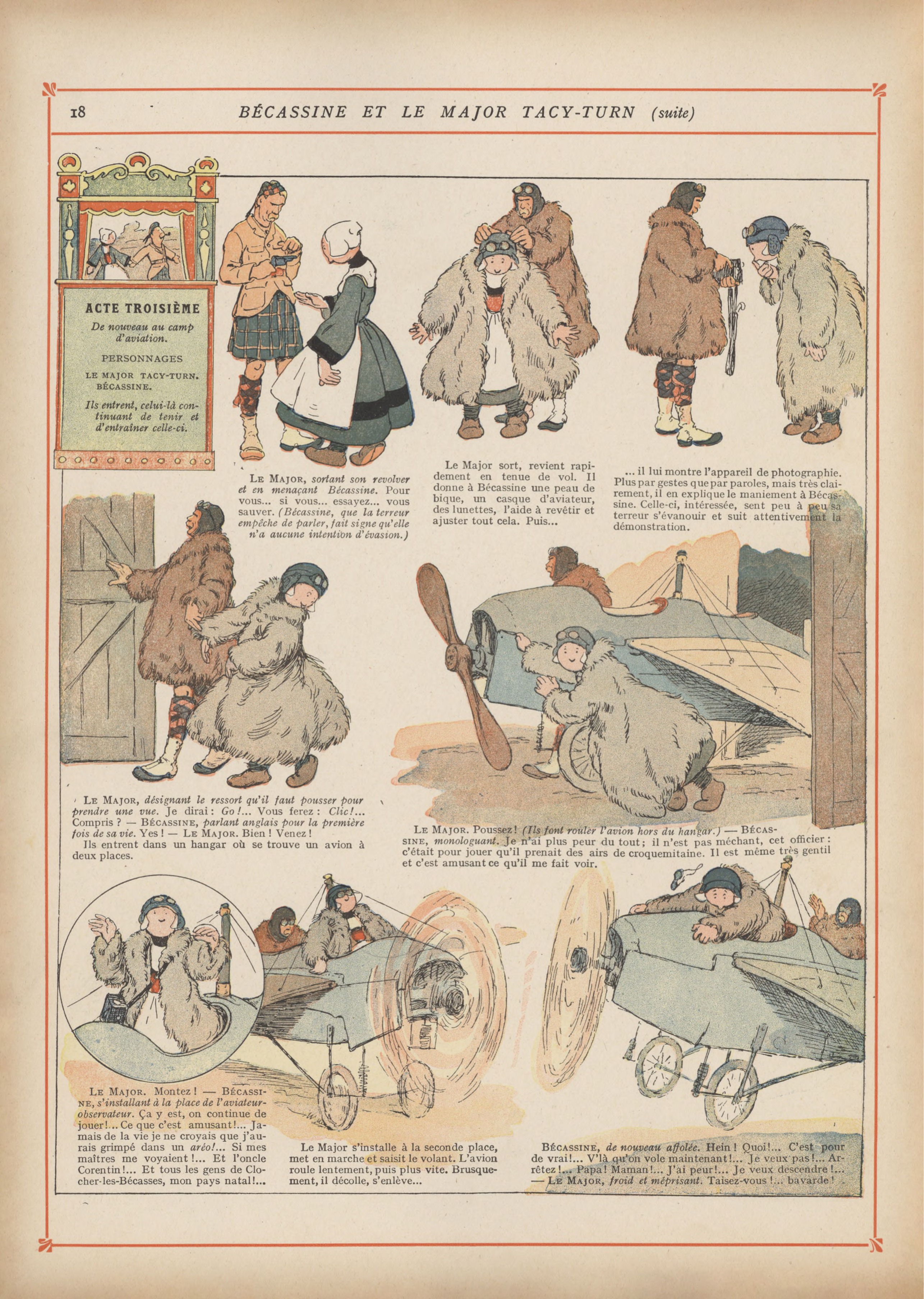 Bécassine – Bécassine chez les Alliés (1917), page 21. Caumery & J.-P. Pinchon. Domaine public.