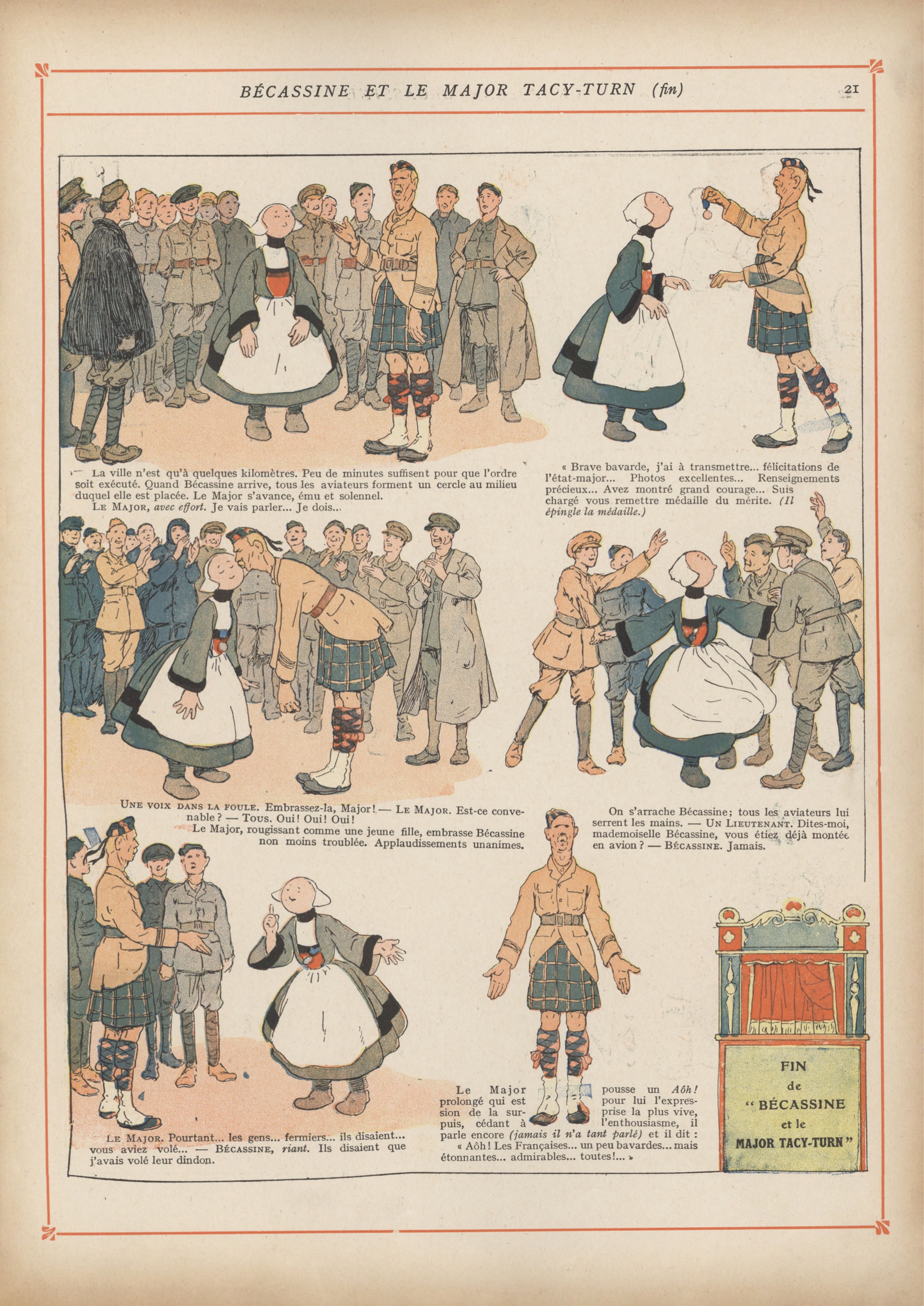 Bécassine – Bécassine chez les Alliés (1917), page 24. Caumery & J.-P. Pinchon. Domaine public.
