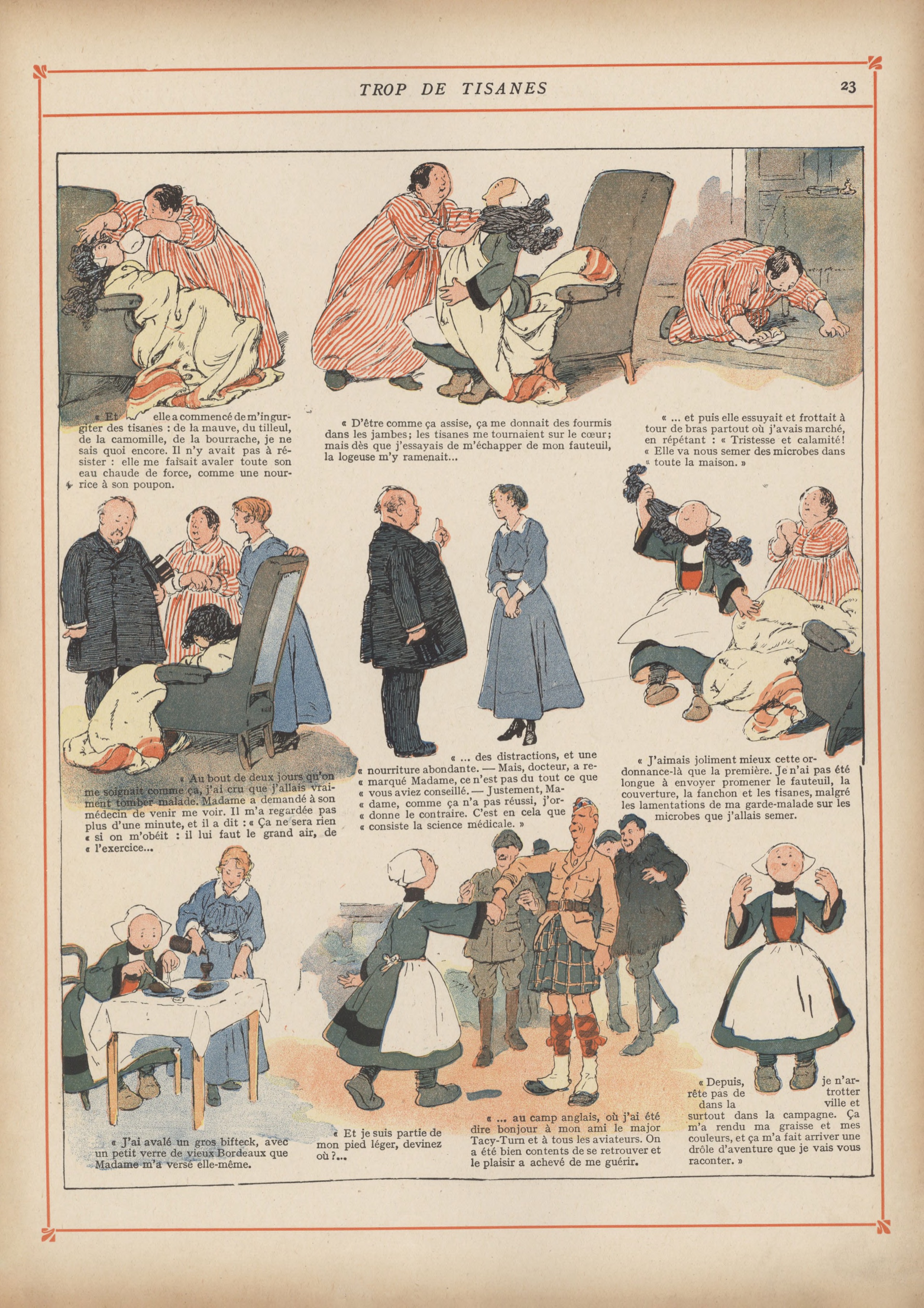 Bécassine – Bécassine chez les Alliés (1917), page 26. Caumery & J.-P. Pinchon. Domaine public.