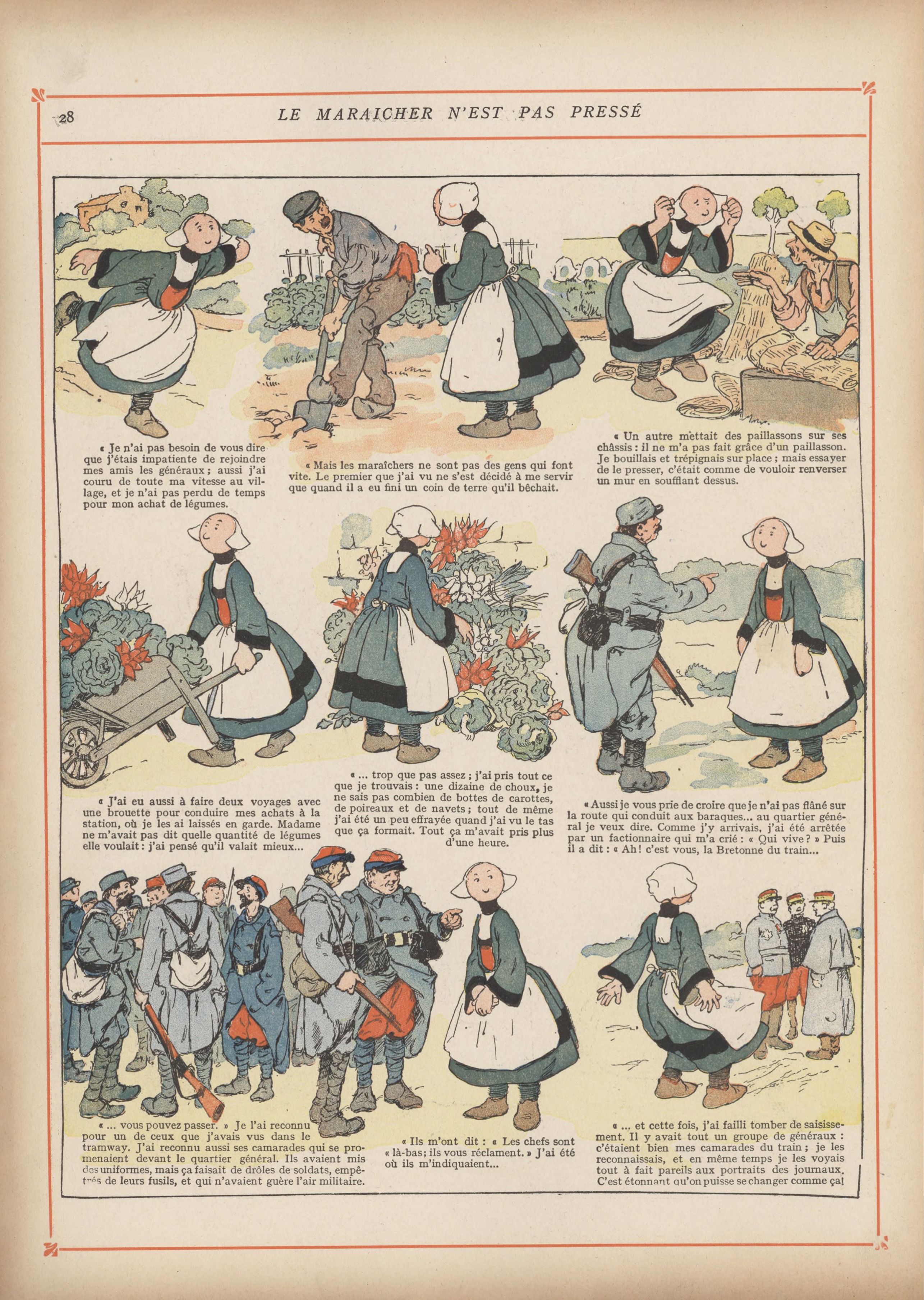 Bécassine – Bécassine chez les Alliés (1917), page 31. Caumery & J.-P. Pinchon. Domaine public.