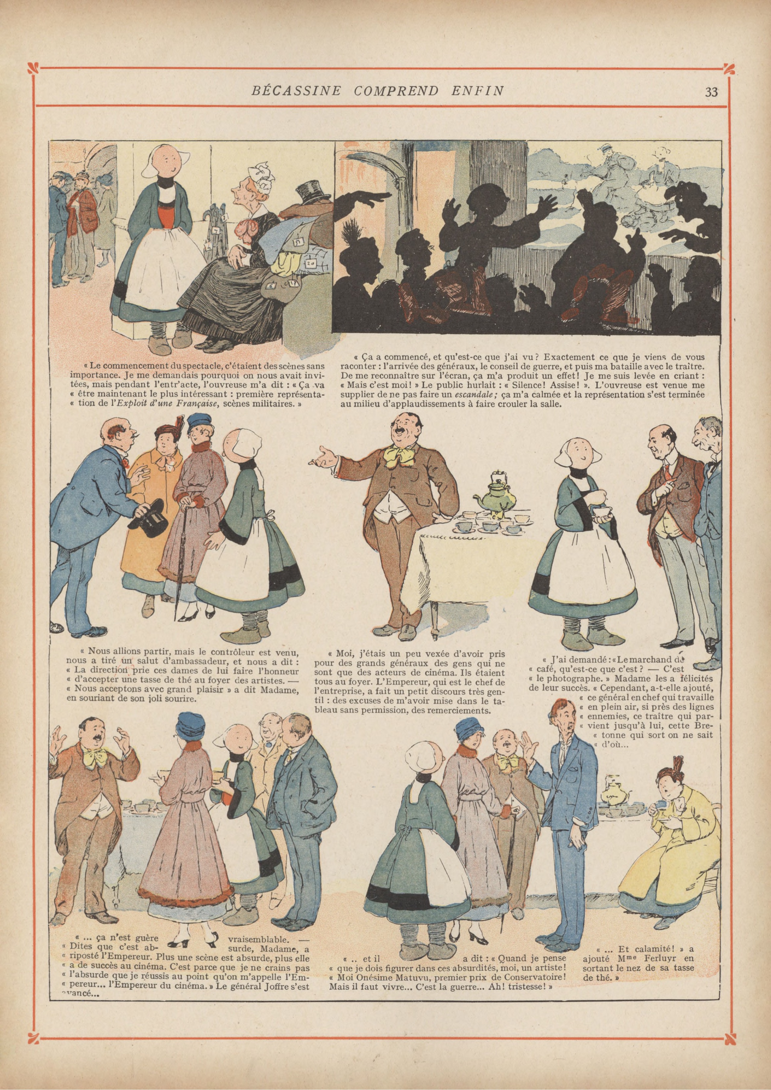 Bécassine – Bécassine chez les Alliés (1917), page 36. Caumery & J.-P. Pinchon. Domaine public.