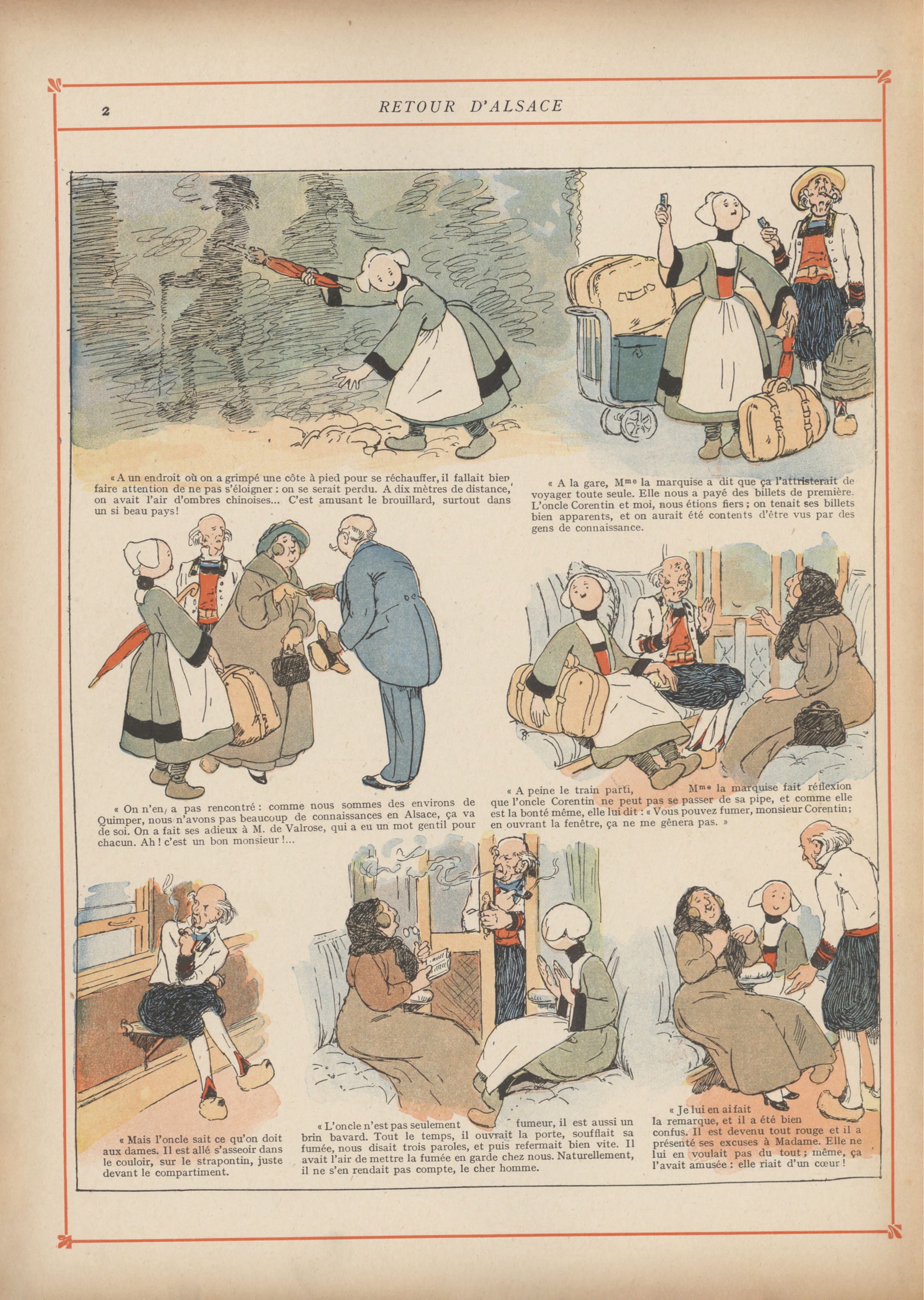 Bécassine – Bécassine chez les Alliés (1917), page 5. Caumery & J.-P. Pinchon. Domaine public.