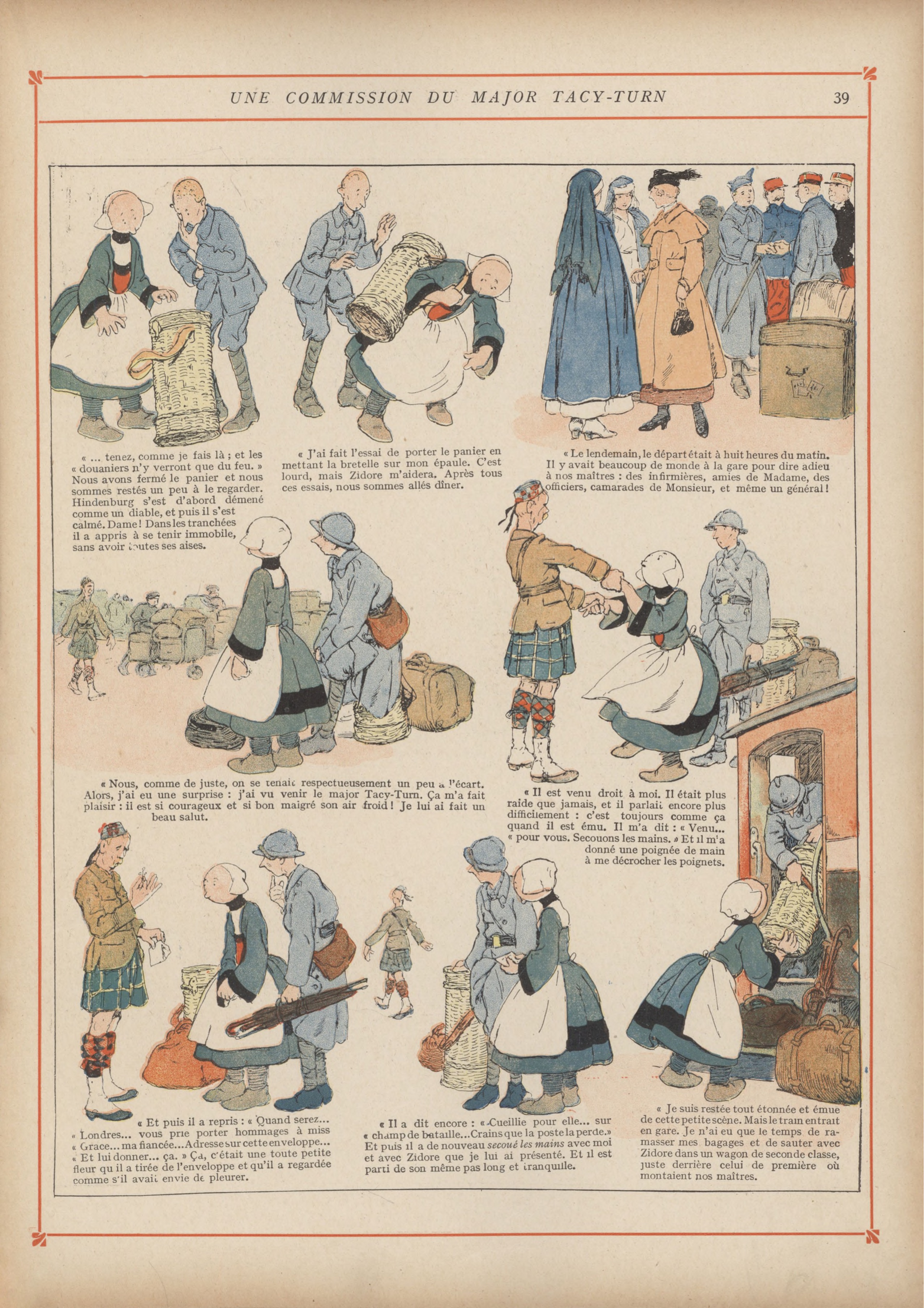 Bécassine – Bécassine chez les Alliés (1917), page 42. Caumery & J.-P. Pinchon. Domaine public.