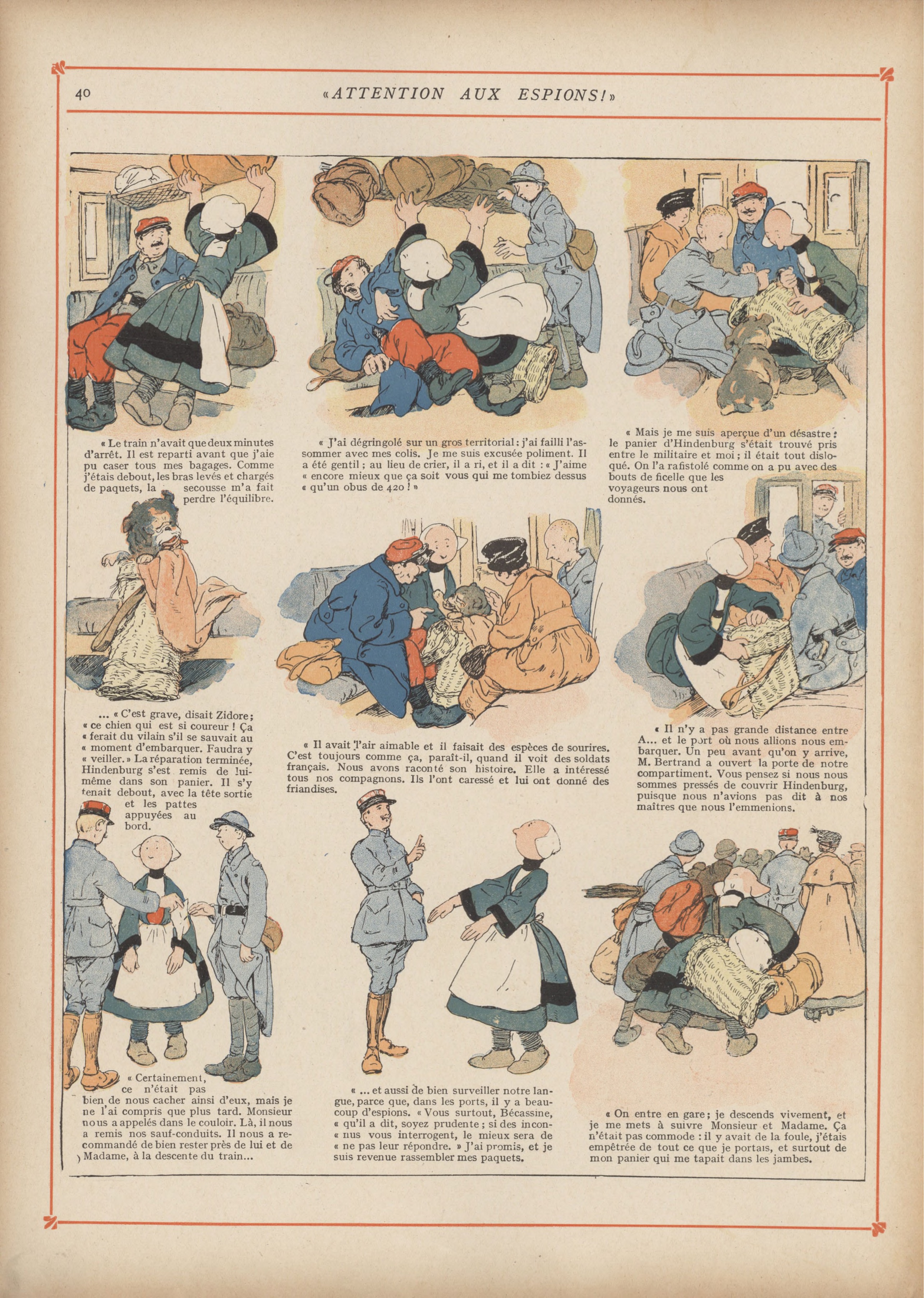 Bécassine – Bécassine chez les Alliés (1917), page 43. Caumery & J.-P. Pinchon. Domaine public.