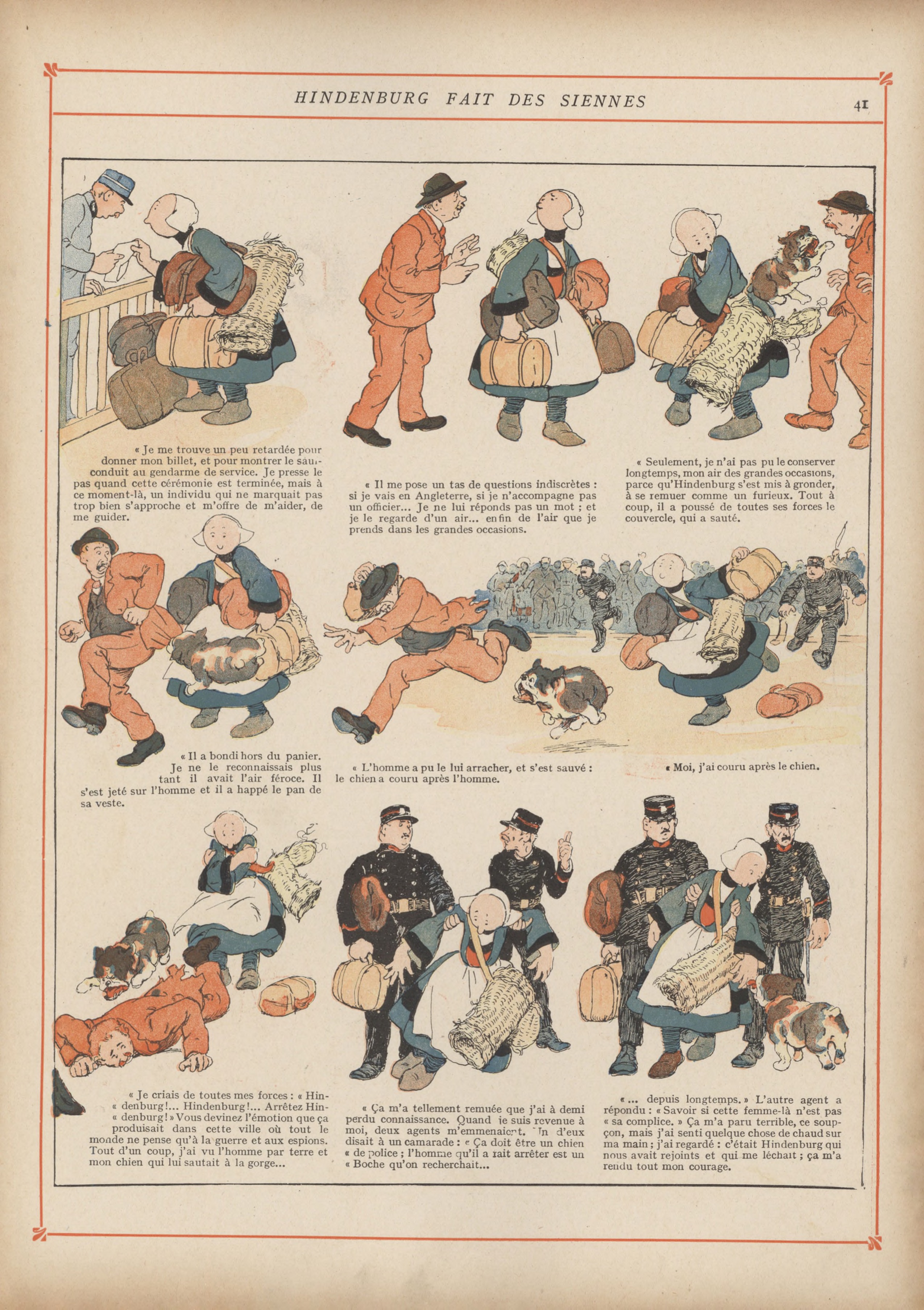 Bécassine – Bécassine chez les Alliés (1917), page 44. Caumery & J.-P. Pinchon. Domaine public.