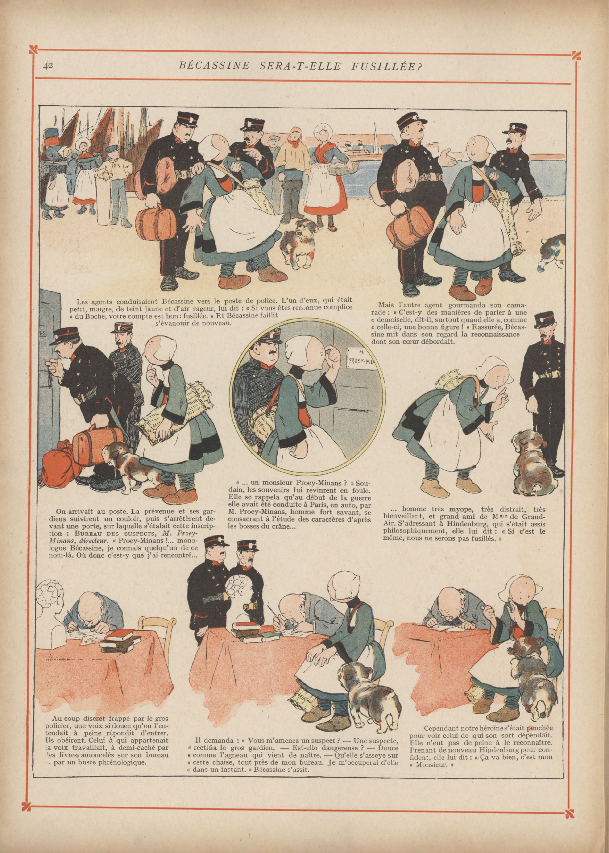 Bécassine – Bécassine chez les Alliés (1917), page 45. Caumery & J.-P. Pinchon. Domaine public.