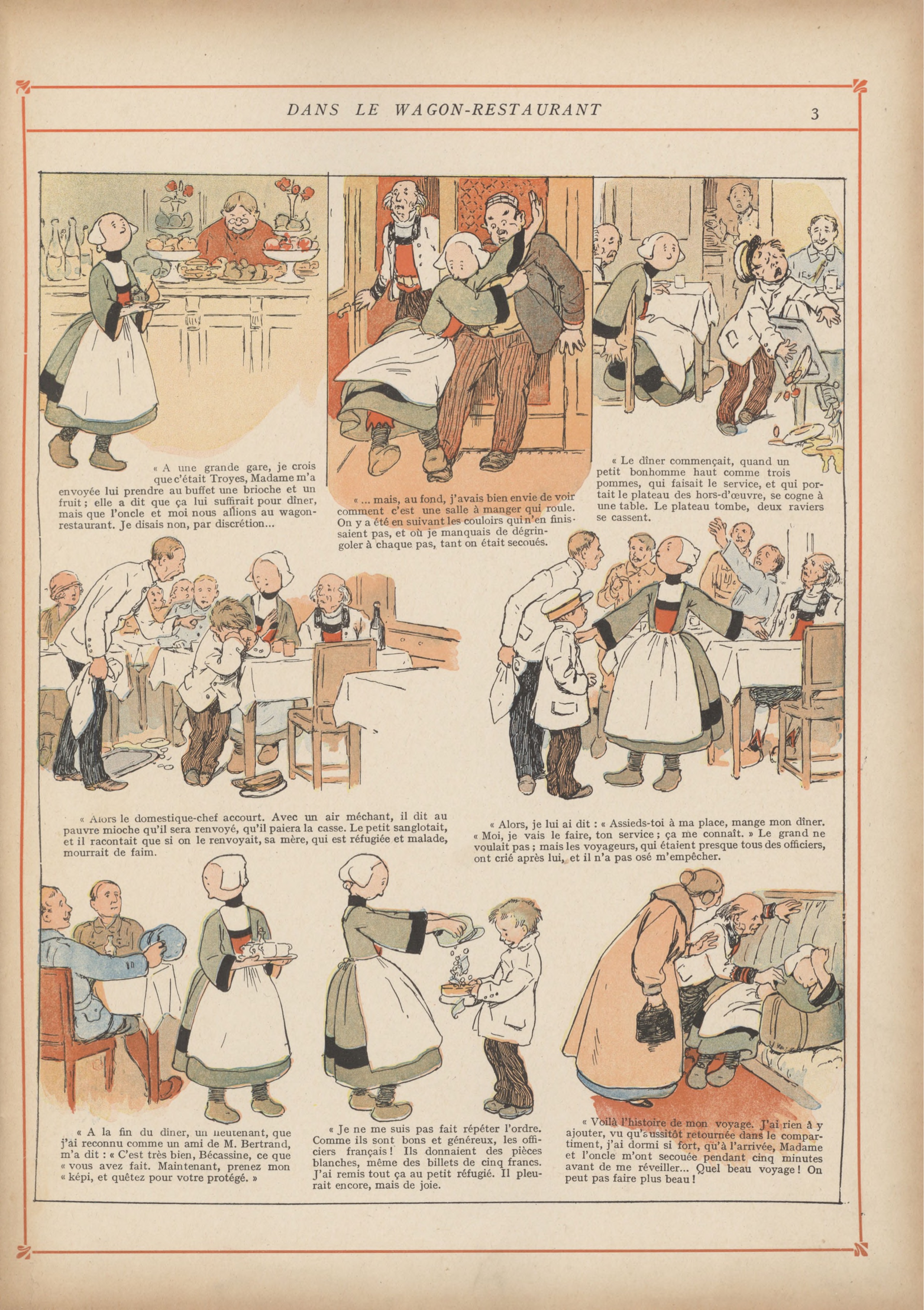 Bécassine – Bécassine chez les Alliés (1917), page 6. Caumery & J.-P. Pinchon. Domaine public.