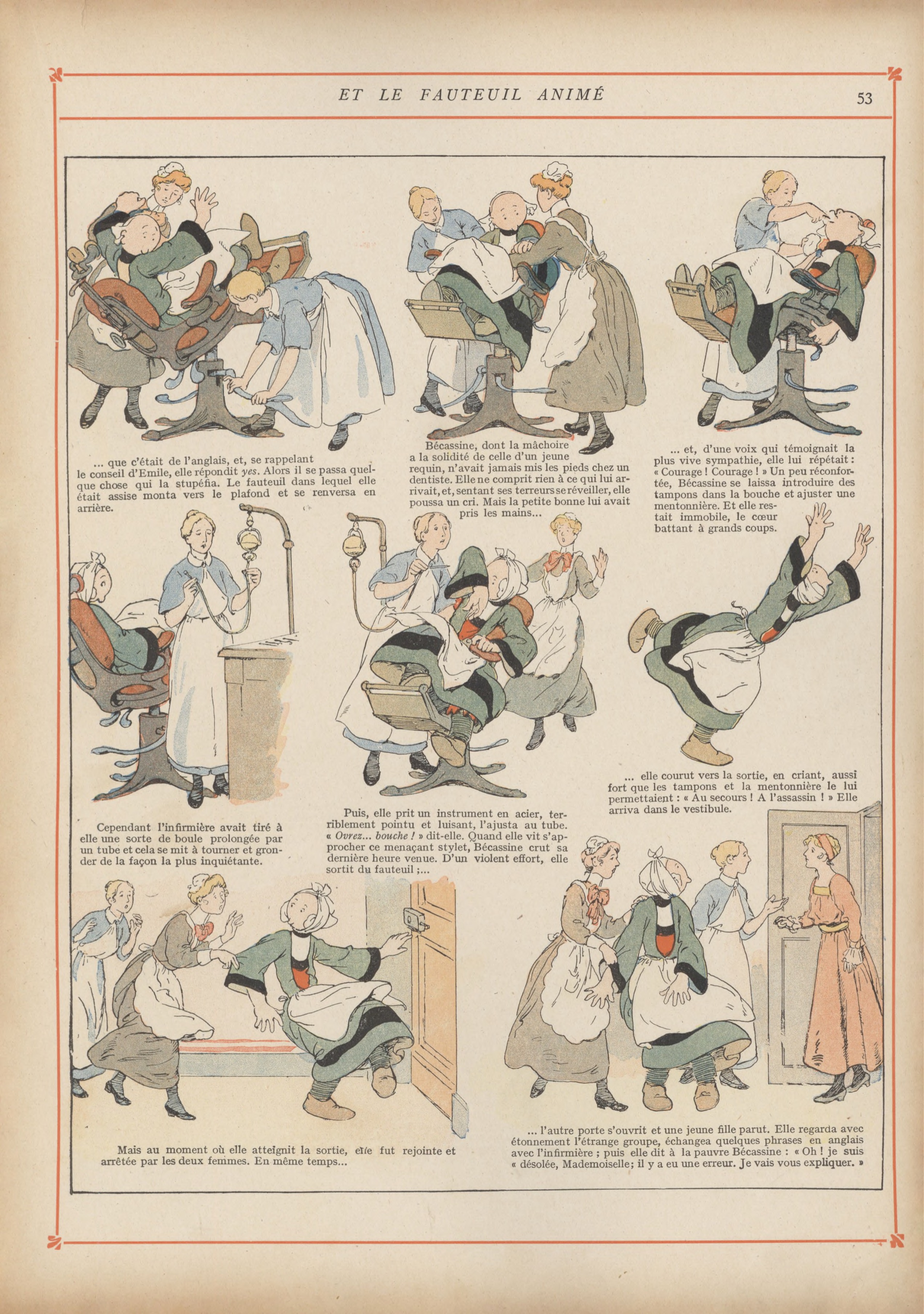 Bécassine – Bécassine chez les Alliés (1917), page 56. Caumery & J.-P. Pinchon. Domaine public.