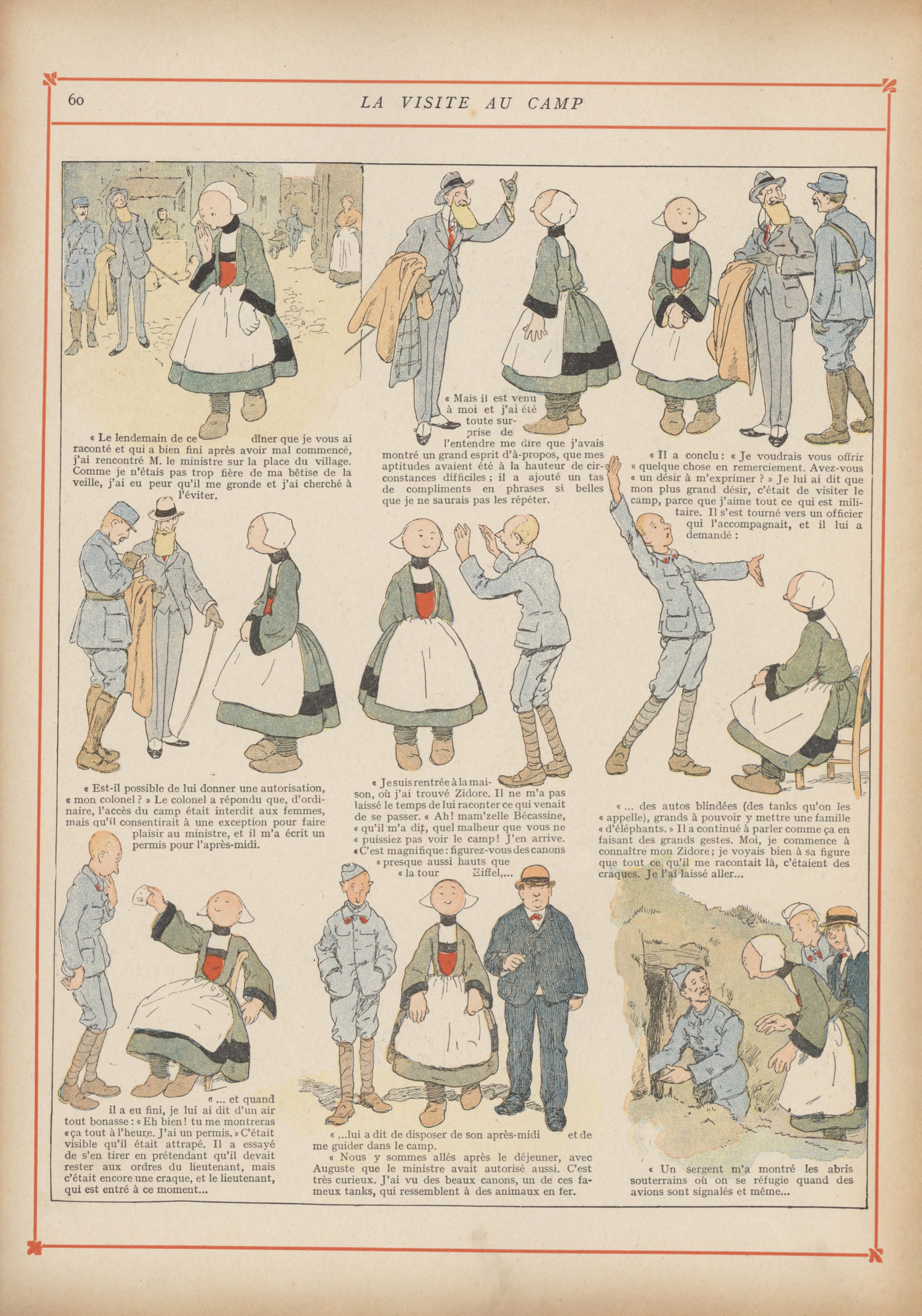 Bécassine – Bécassine chez les Alliés (1917), page 63. Caumery & J.-P. Pinchon. Domaine public.