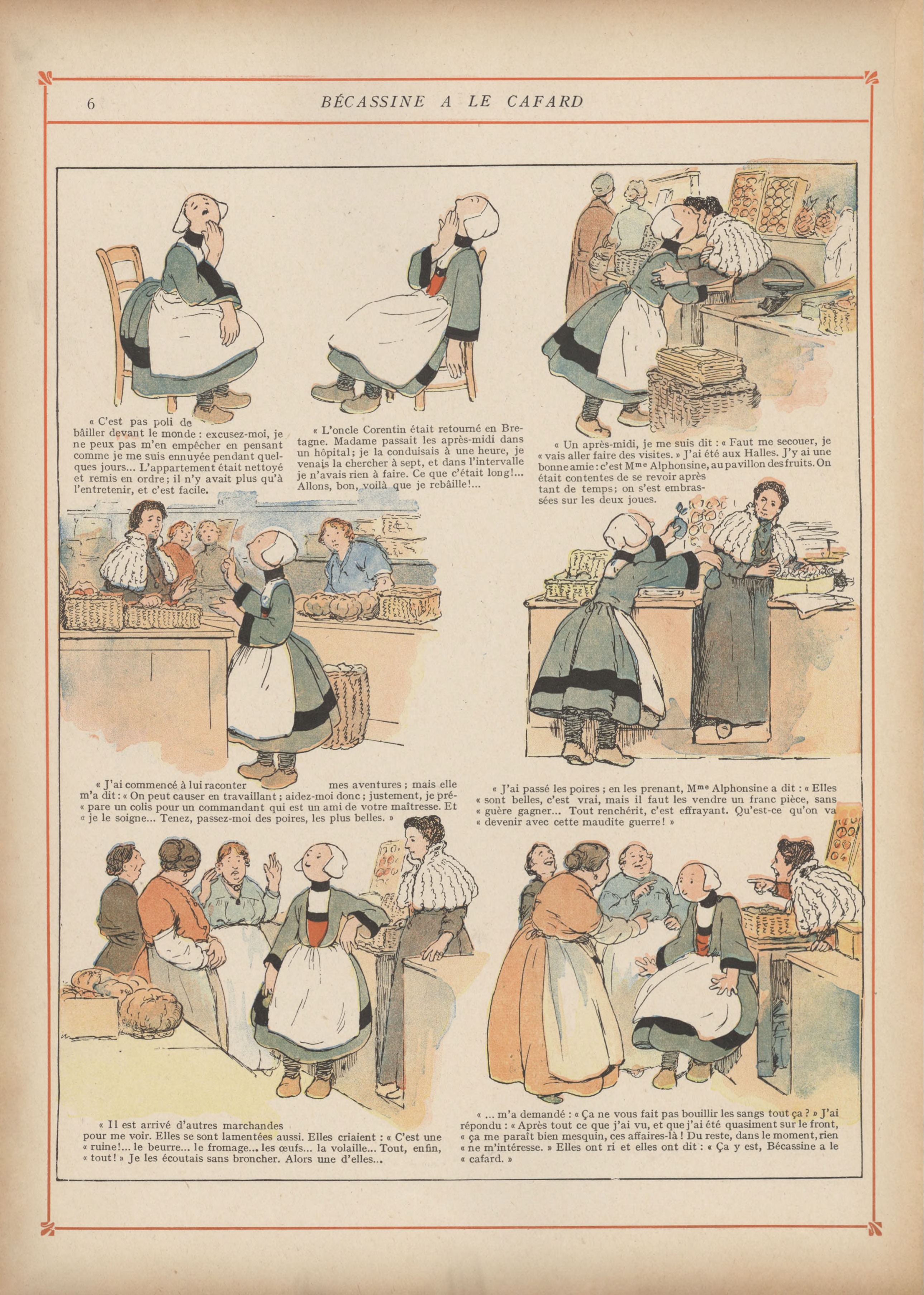 Bécassine – Bécassine chez les Alliés (1917), page 9. Caumery & J.-P. Pinchon. Domaine public.