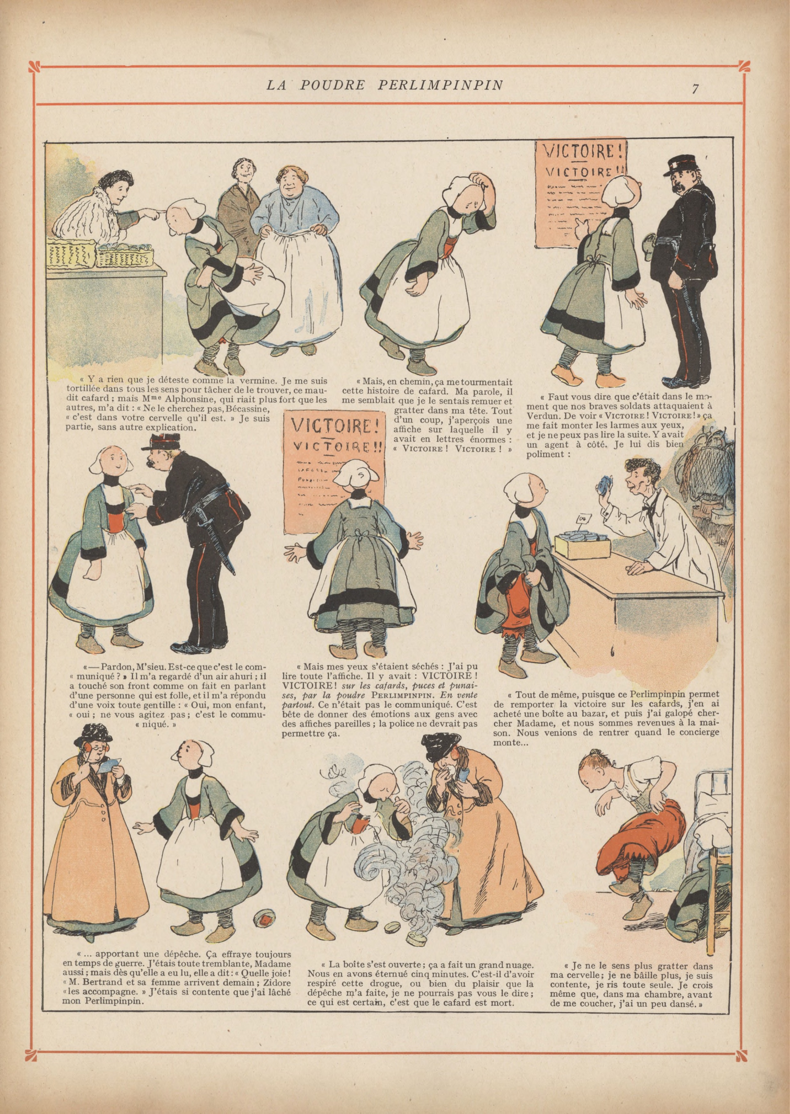 Bécassine – Bécassine chez les Alliés (1917), page 10. Caumery & J.-P. Pinchon. Domaine public.