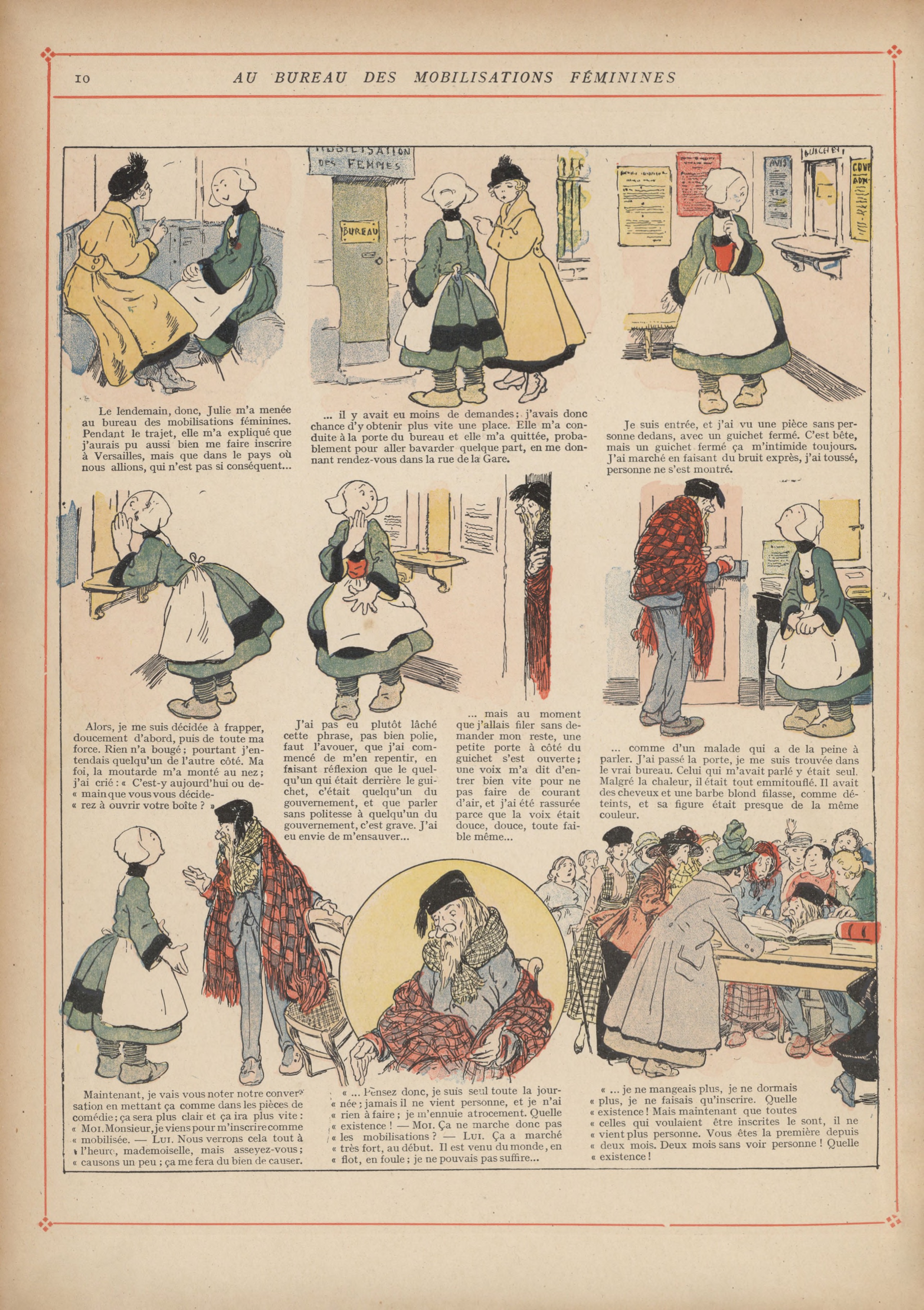 Bécassine – Bécassine mobilisée (1918), page 11. Caumery & J.-P. Pinchon. Domaine public.
