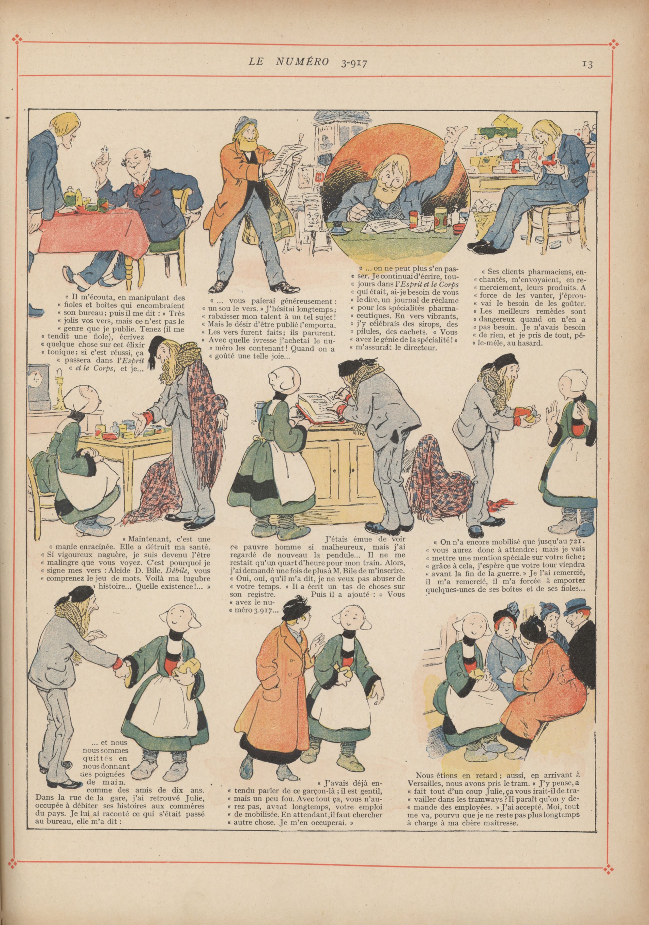 Bécassine – Bécassine mobilisée (1918), page 14. Caumery & J.-P. Pinchon. Domaine public.