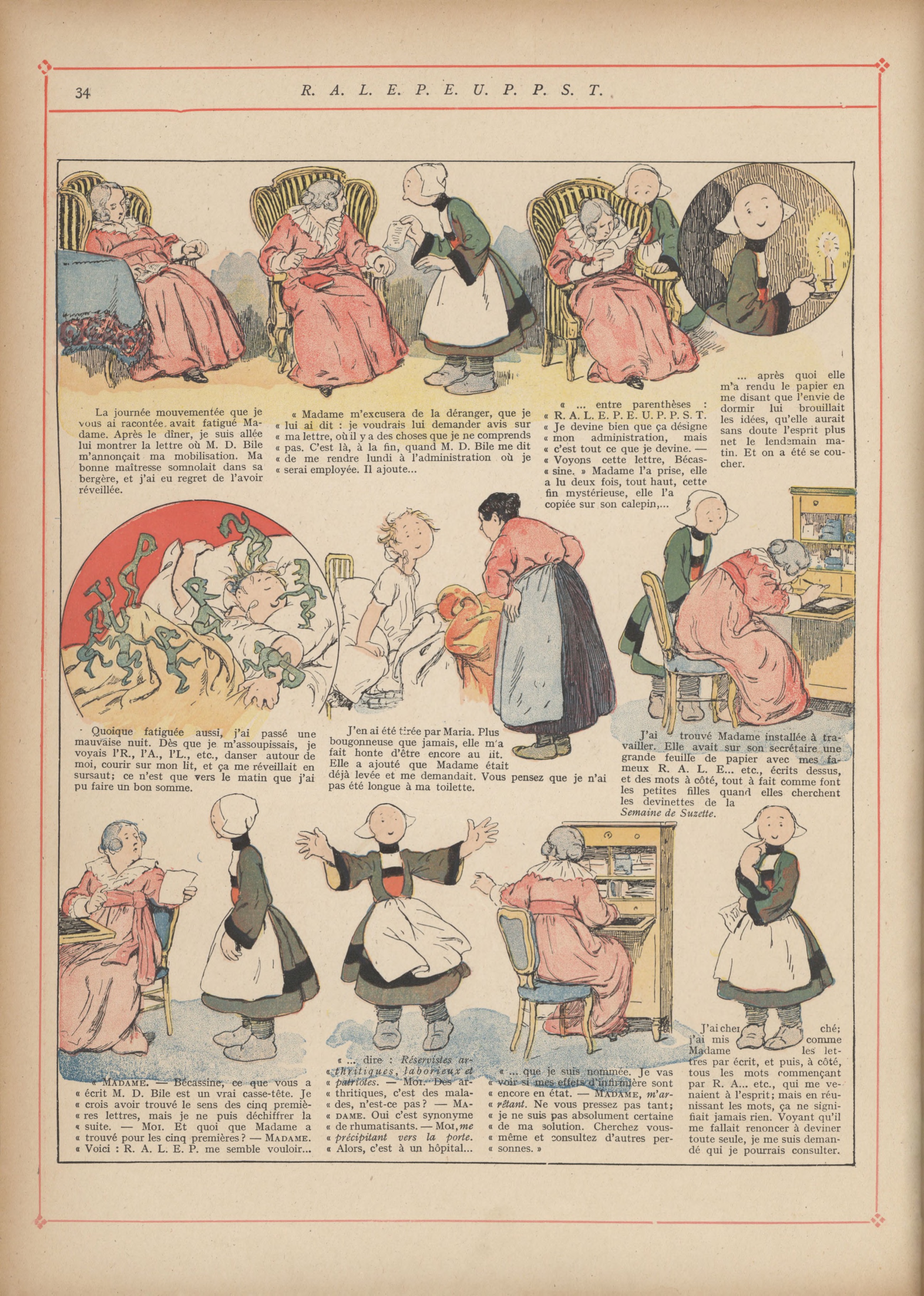 Bécassine – Bécassine mobilisée (1918), page 35. Caumery & J.-P. Pinchon. Domaine public.