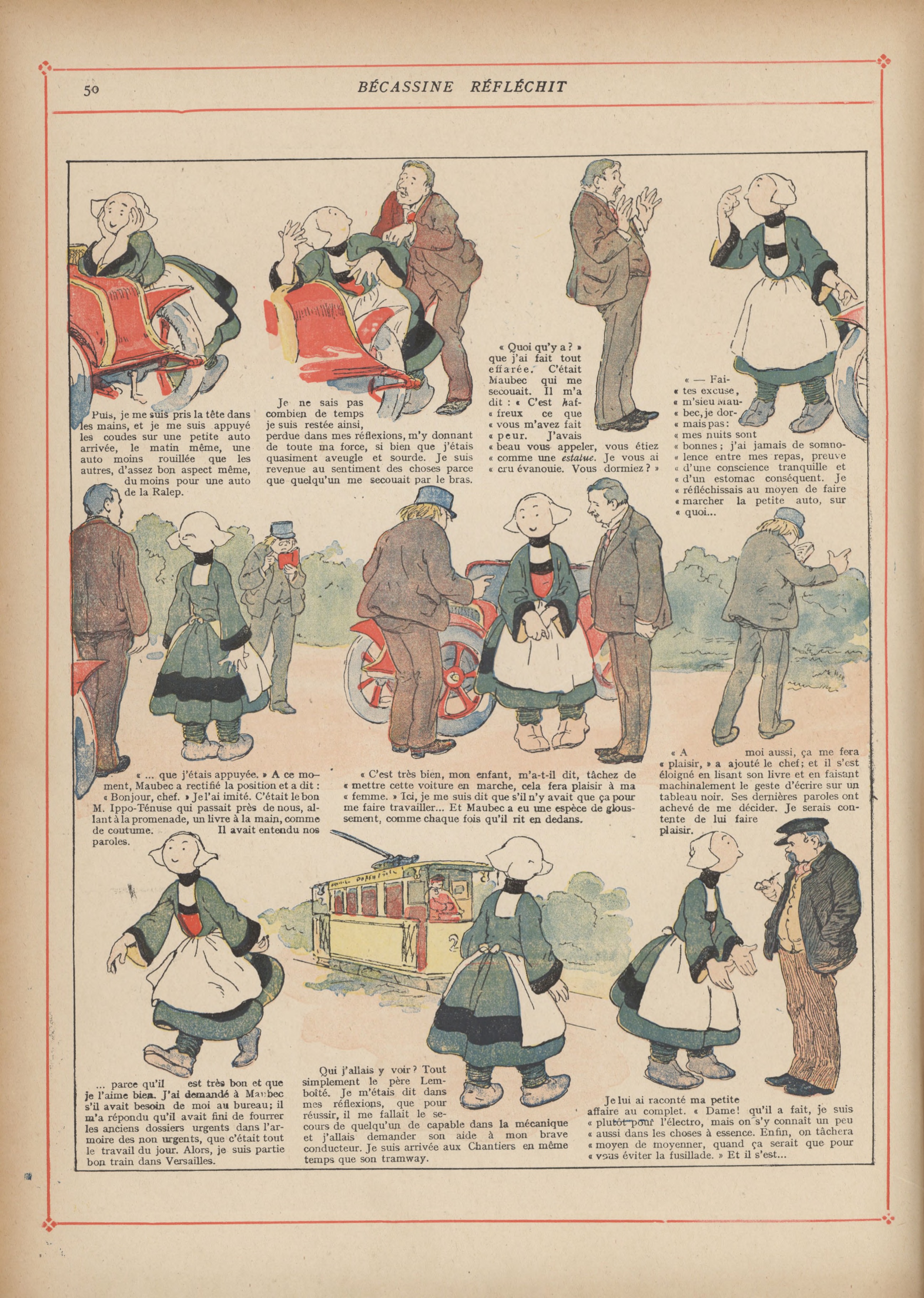 Bécassine – Bécassine mobilisée (1918), page 51. Caumery & J.-P. Pinchon. Domaine public.