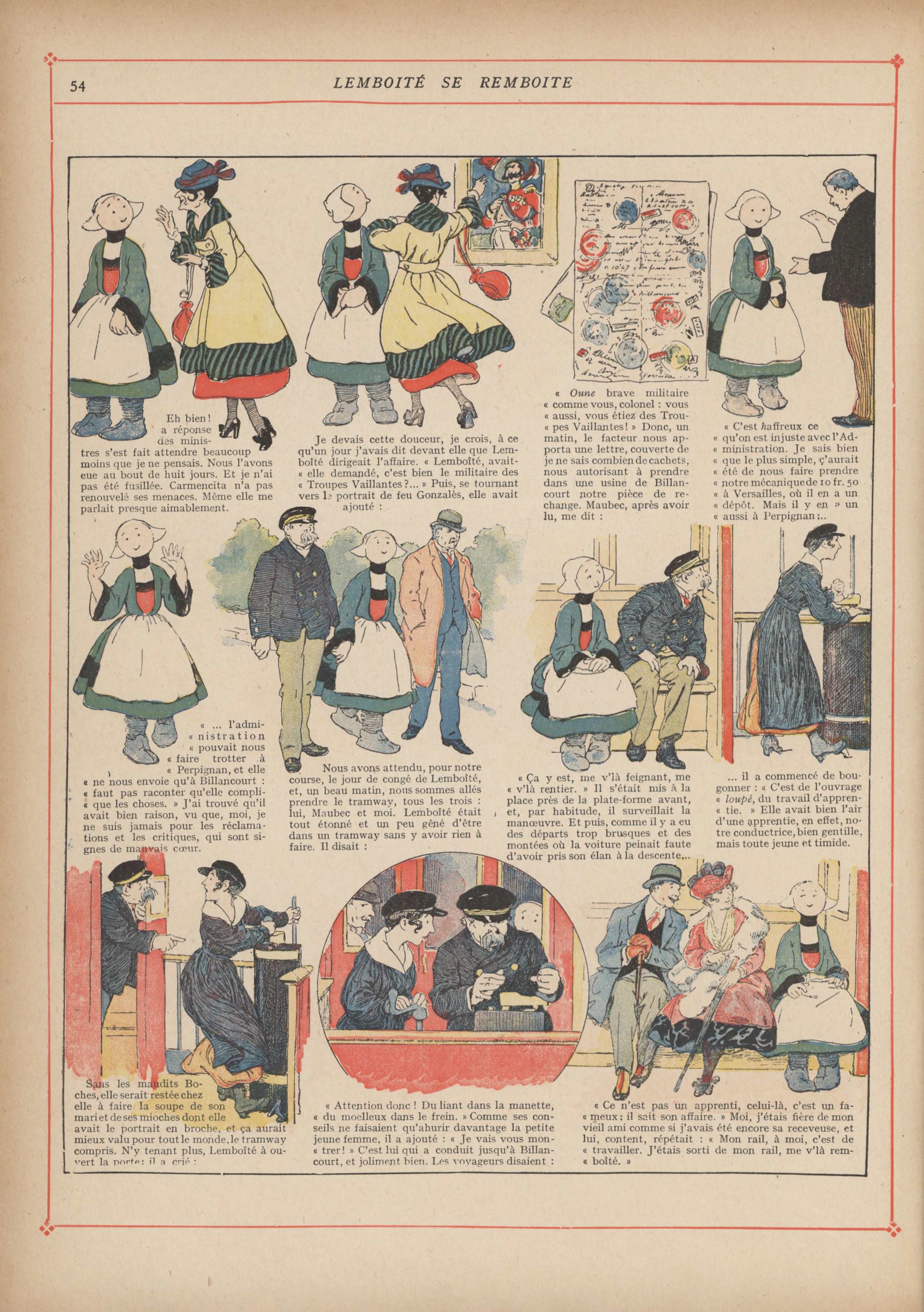 Bécassine – Bécassine mobilisée (1918), page 55. Caumery & J.-P. Pinchon. Domaine public.