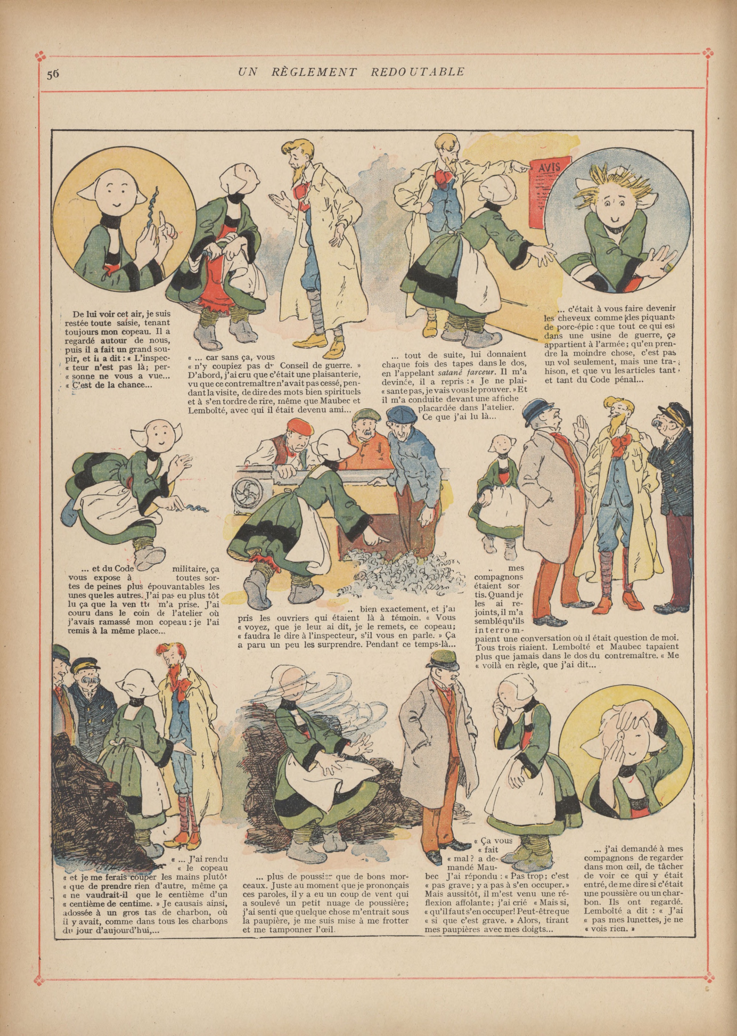 Bécassine – Bécassine mobilisée (1918), page 57. Caumery & J.-P. Pinchon. Domaine public.