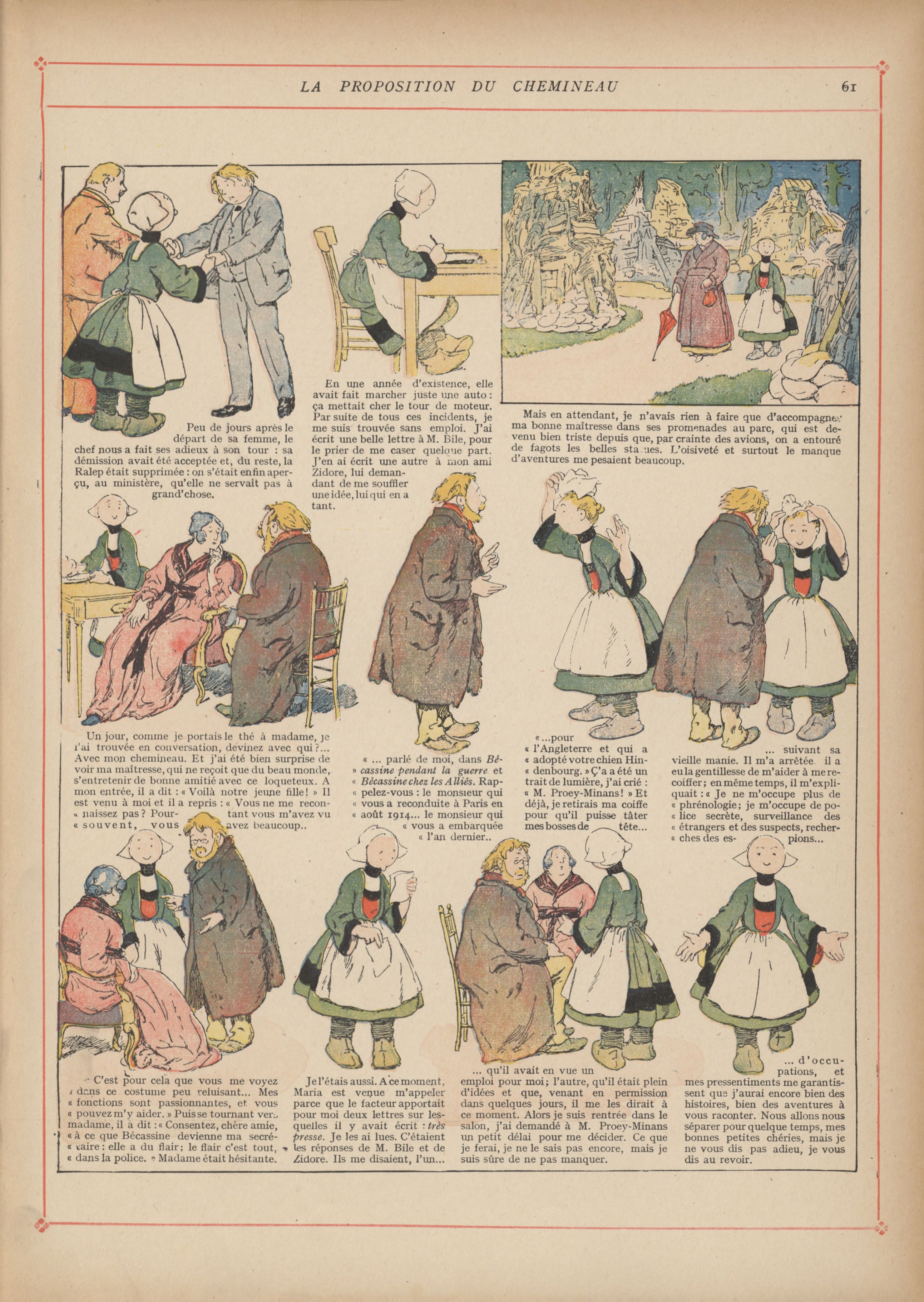 Bécassine – Bécassine mobilisée (1918), page 62. Caumery & J.-P. Pinchon. Domaine public.