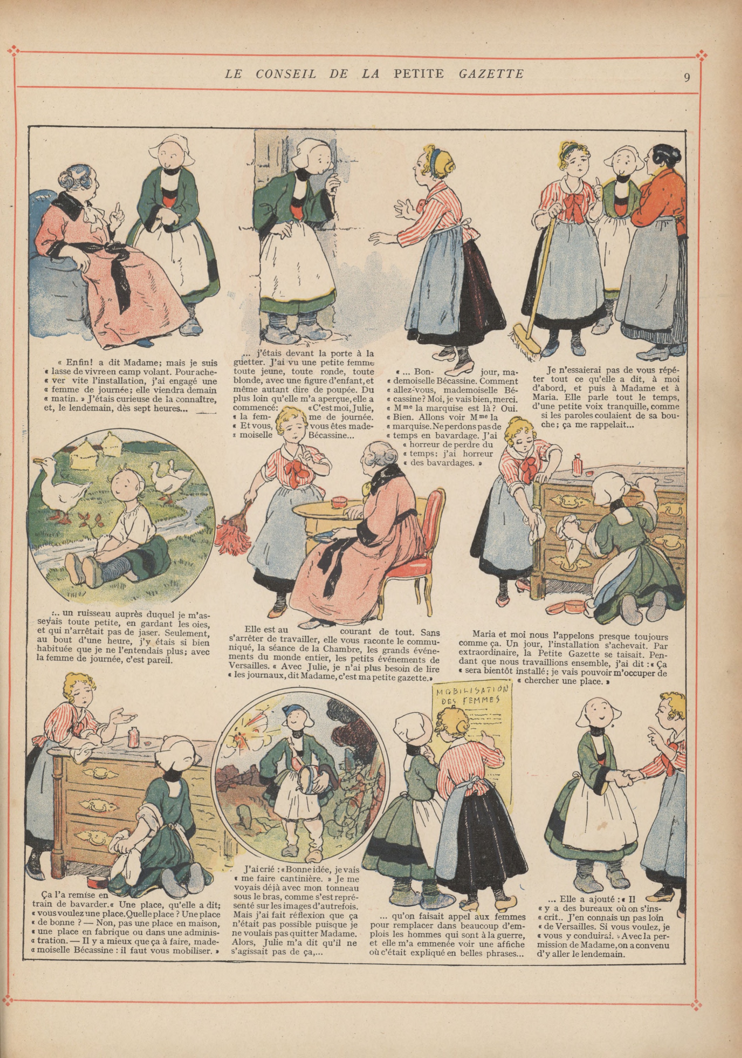 Bécassine – Bécassine mobilisée (1918), page 10. Caumery & J.-P. Pinchon. Domaine public.