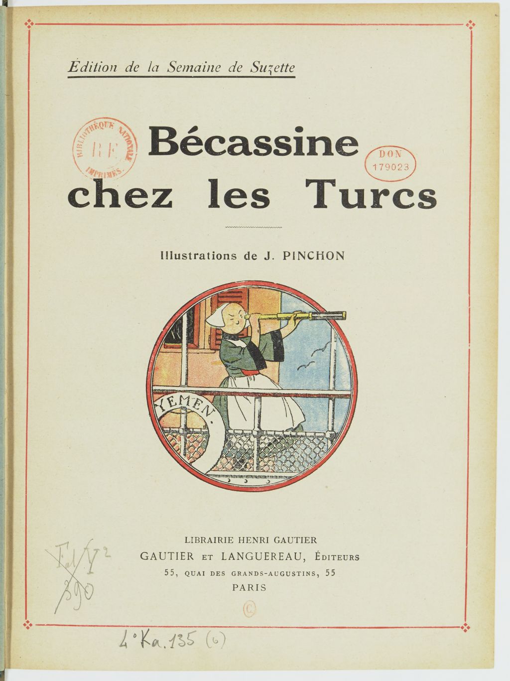 Bécassine – Bécassine chez les Turcs (1919), page 2. Caumery & J.-P. Pinchon. Domaine public. Source gallica.bnf.fr / BnF.