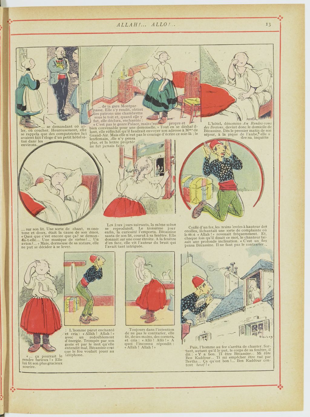 Bécassine – Bécassine chez les Turcs (1919), page 16. Caumery & J.-P. Pinchon. Domaine public. Source gallica.bnf.fr / BnF.