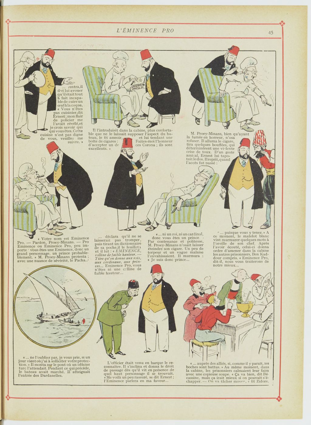 Bécassine – Bécassine chez les Turcs (1919), page 48. Caumery & J.-P. Pinchon. Domaine public. Source gallica.bnf.fr / BnF.