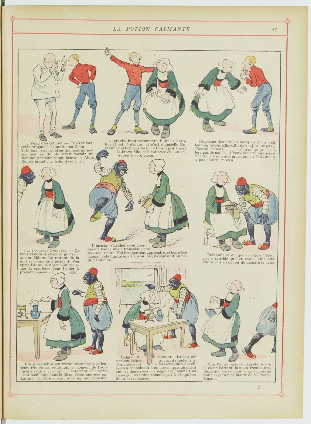 Bécassine – Bécassine chez les Turcs (1919), page 50. Caumery & J.-P. Pinchon. Domaine public. Source gallica.bnf.fr / BnF.