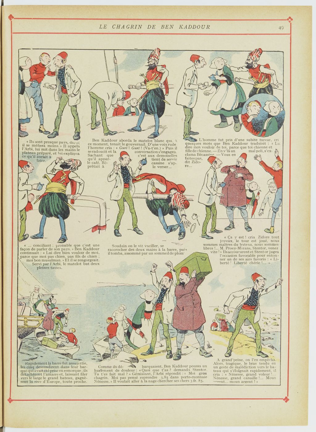 Bécassine – Bécassine chez les Turcs (1919), page 52. Caumery & J.-P. Pinchon. Domaine public. Source gallica.bnf.fr / BnF.