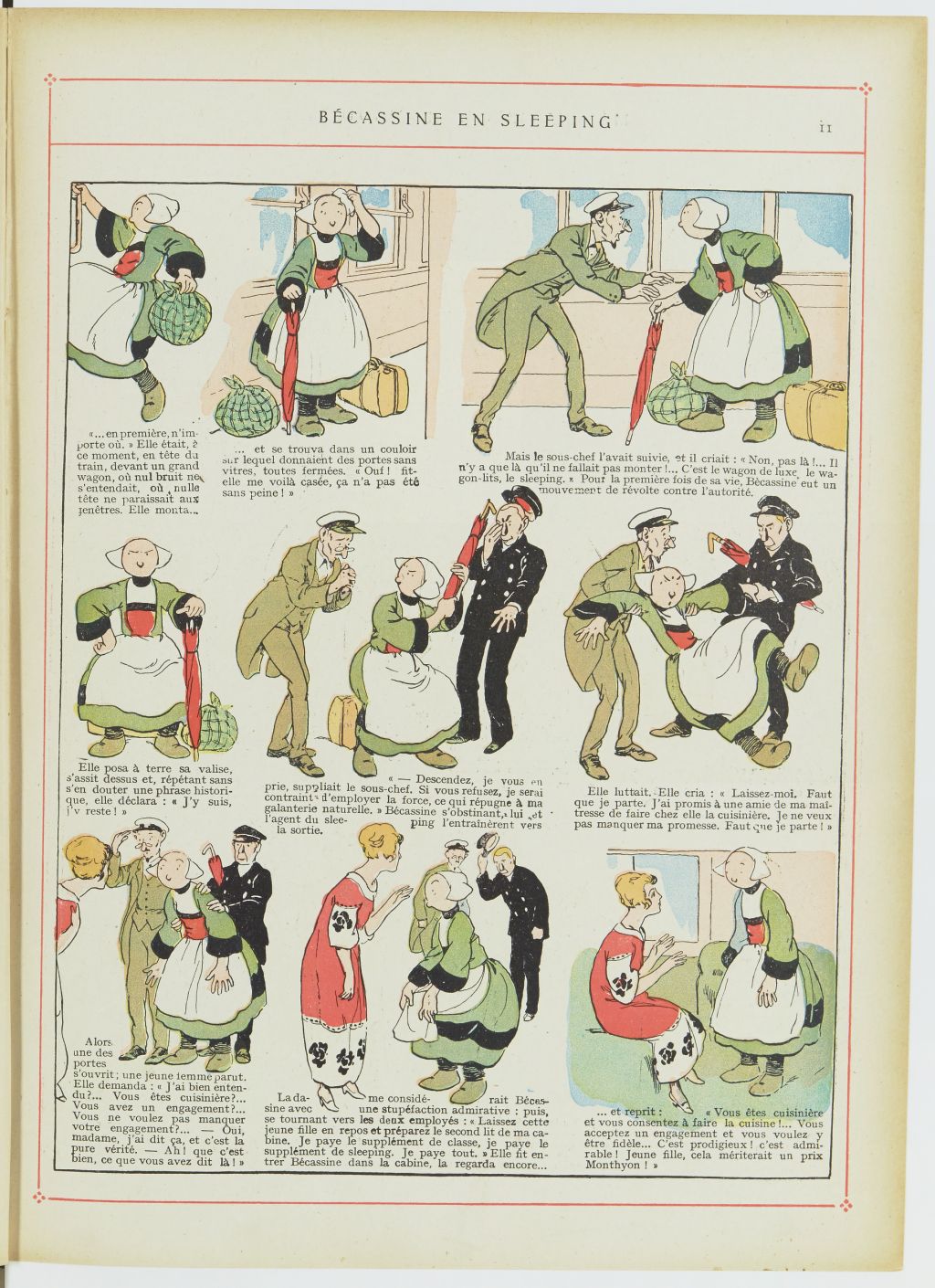Bécassine – Les Cent Métiers de Bécassine (1920), page 12. Caumery & J.-P. Pinchon. Domaine public. Source gallica.bnf.fr / BnF.