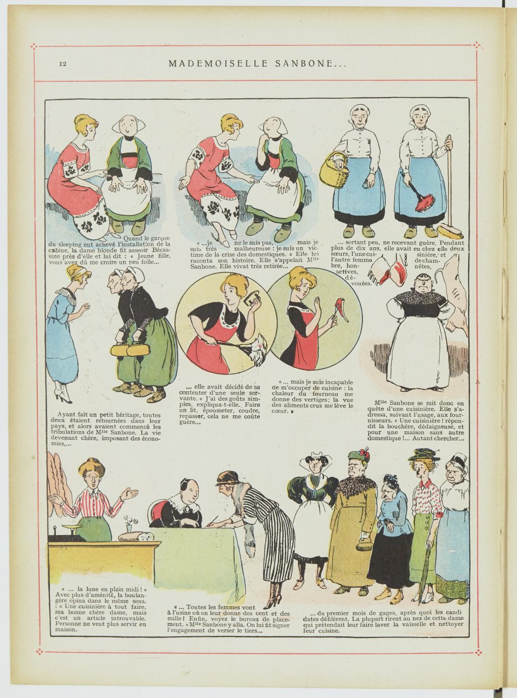Bécassine – Les Cent Métiers de Bécassine (1920), page 13. Caumery & J.-P. Pinchon. Domaine public. Source gallica.bnf.fr / BnF.