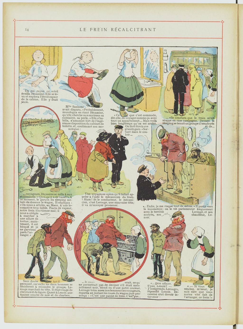 Bécassine – Les Cent Métiers de Bécassine (1920), page 15. Caumery & J.-P. Pinchon. Domaine public. Source gallica.bnf.fr / BnF.
