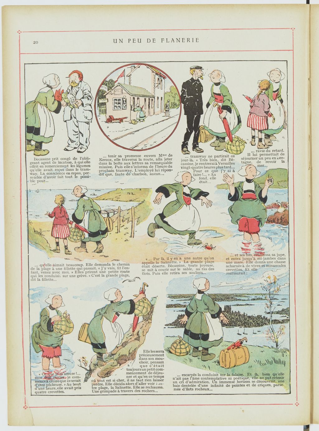 Bécassine – Les Cent Métiers de Bécassine (1920), page 21. Caumery & J.-P. Pinchon. Domaine public. Source gallica.bnf.fr / BnF.