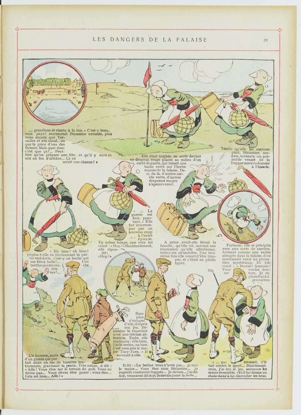 Bécassine – Les Cent Métiers de Bécassine (1920), page 22. Caumery & J.-P. Pinchon. Domaine public. Source gallica.bnf.fr / BnF.