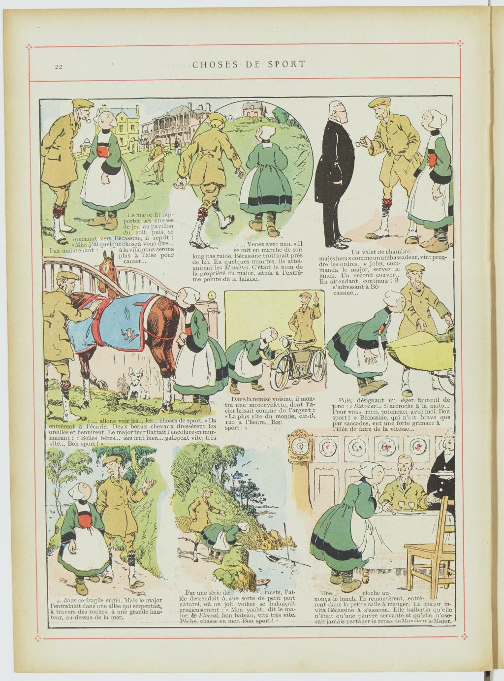 Bécassine – Les Cent Métiers de Bécassine (1920), page 23. Caumery & J.-P. Pinchon. Domaine public. Source gallica.bnf.fr / BnF.