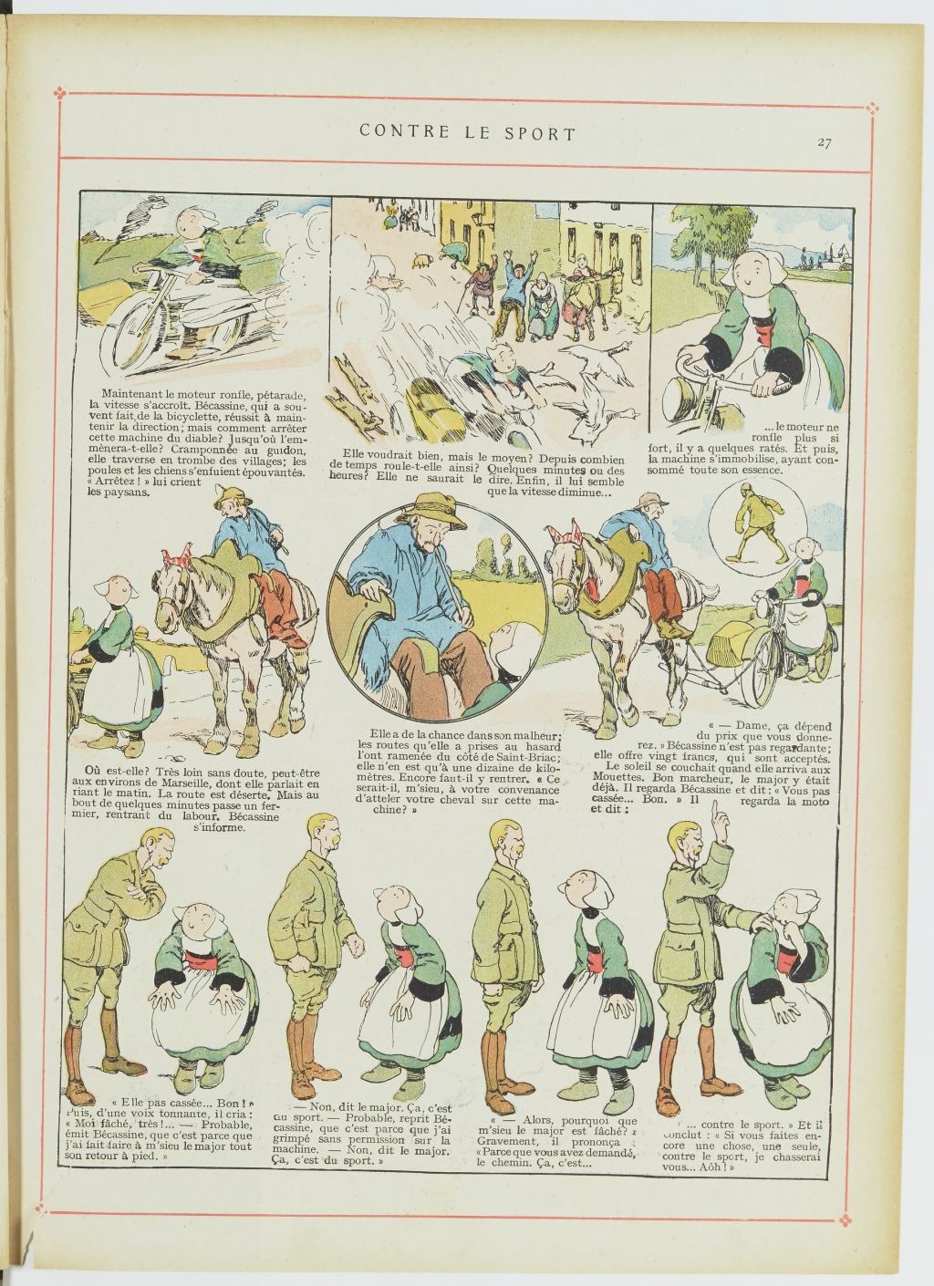 Bécassine – Les Cent Métiers de Bécassine (1920), page 28. Caumery & J.-P. Pinchon. Domaine public. Source gallica.bnf.fr / BnF.