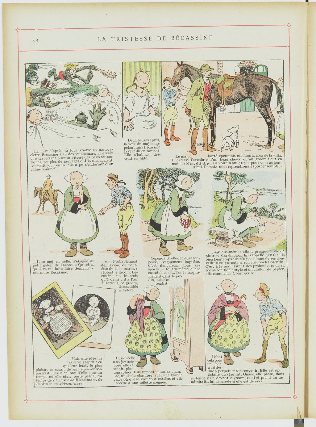 Bécassine – Les Cent Métiers de Bécassine (1920), page 29. Caumery & J.-P. Pinchon. Domaine public. Source gallica.bnf.fr / BnF.