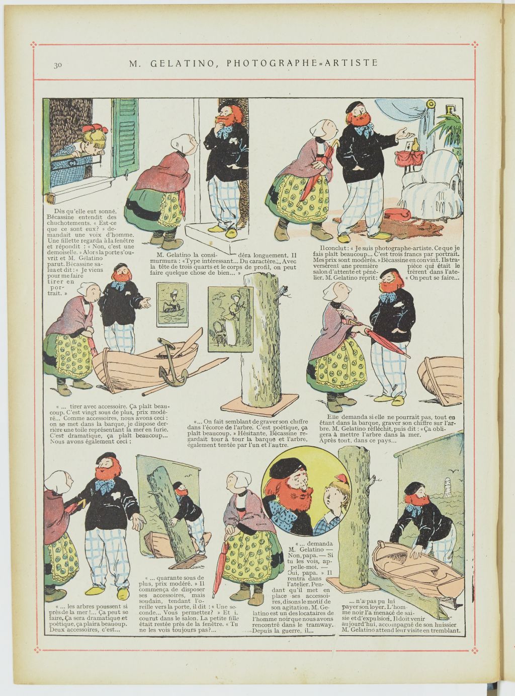 Bécassine – Les Cent Métiers de Bécassine (1920), page 31. Caumery & J.-P. Pinchon. Domaine public. Source gallica.bnf.fr / BnF.