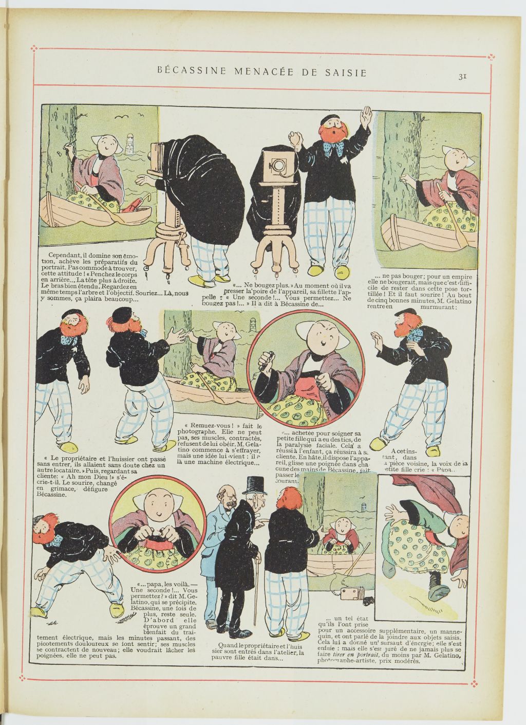 Bécassine – Les Cent Métiers de Bécassine (1920), page 32. Caumery & J.-P. Pinchon. Domaine public. Source gallica.bnf.fr / BnF.