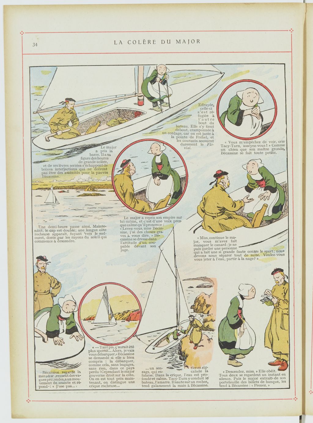 Bécassine – Les Cent Métiers de Bécassine (1920), page 35. Caumery & J.-P. Pinchon. Domaine public. Source gallica.bnf.fr / BnF.