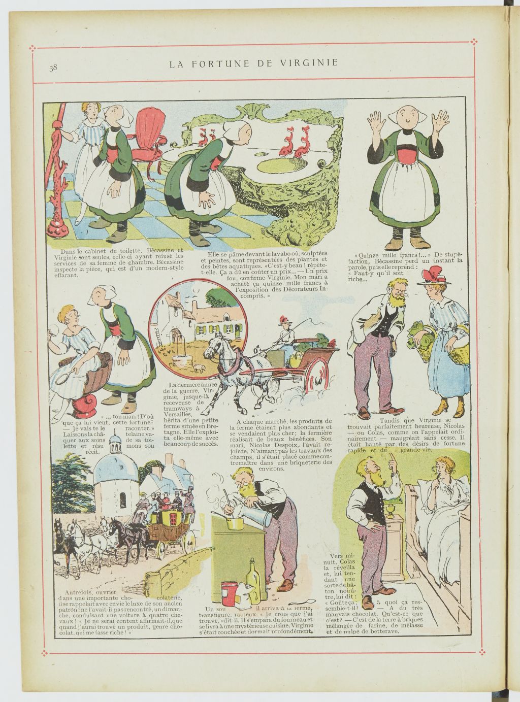 Bécassine – Les Cent Métiers de Bécassine (1920), page 39. Caumery & J.-P. Pinchon. Domaine public. Source gallica.bnf.fr / BnF.