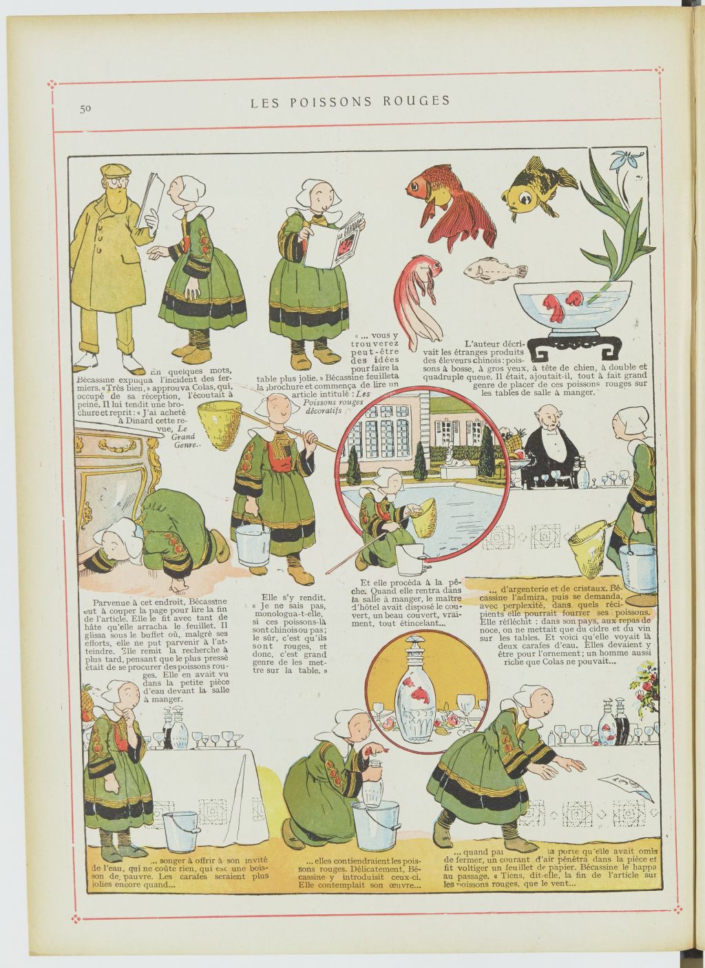 Bécassine – Les Cent Métiers de Bécassine (1920), page 51. Caumery & J.-P. Pinchon. Domaine public. Source gallica.bnf.fr / BnF.