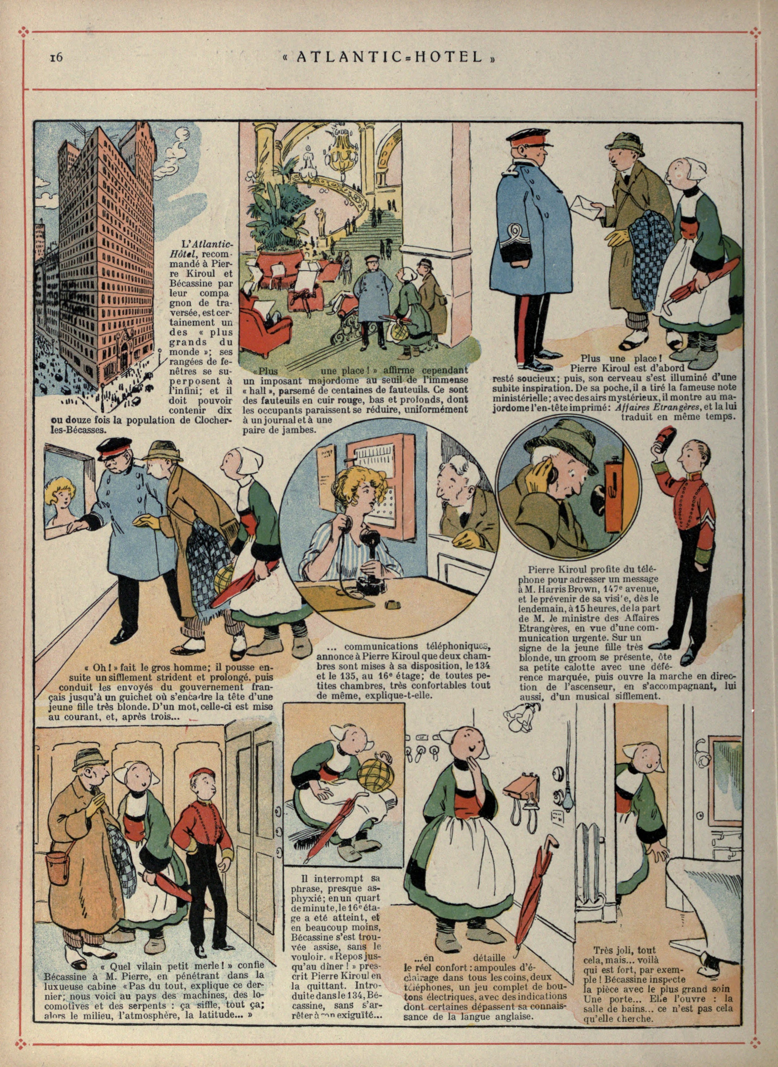 Bécassine – Bécassine voyage (1921), page 17. Caumery & J.-P. Pinchon. Domaine public.