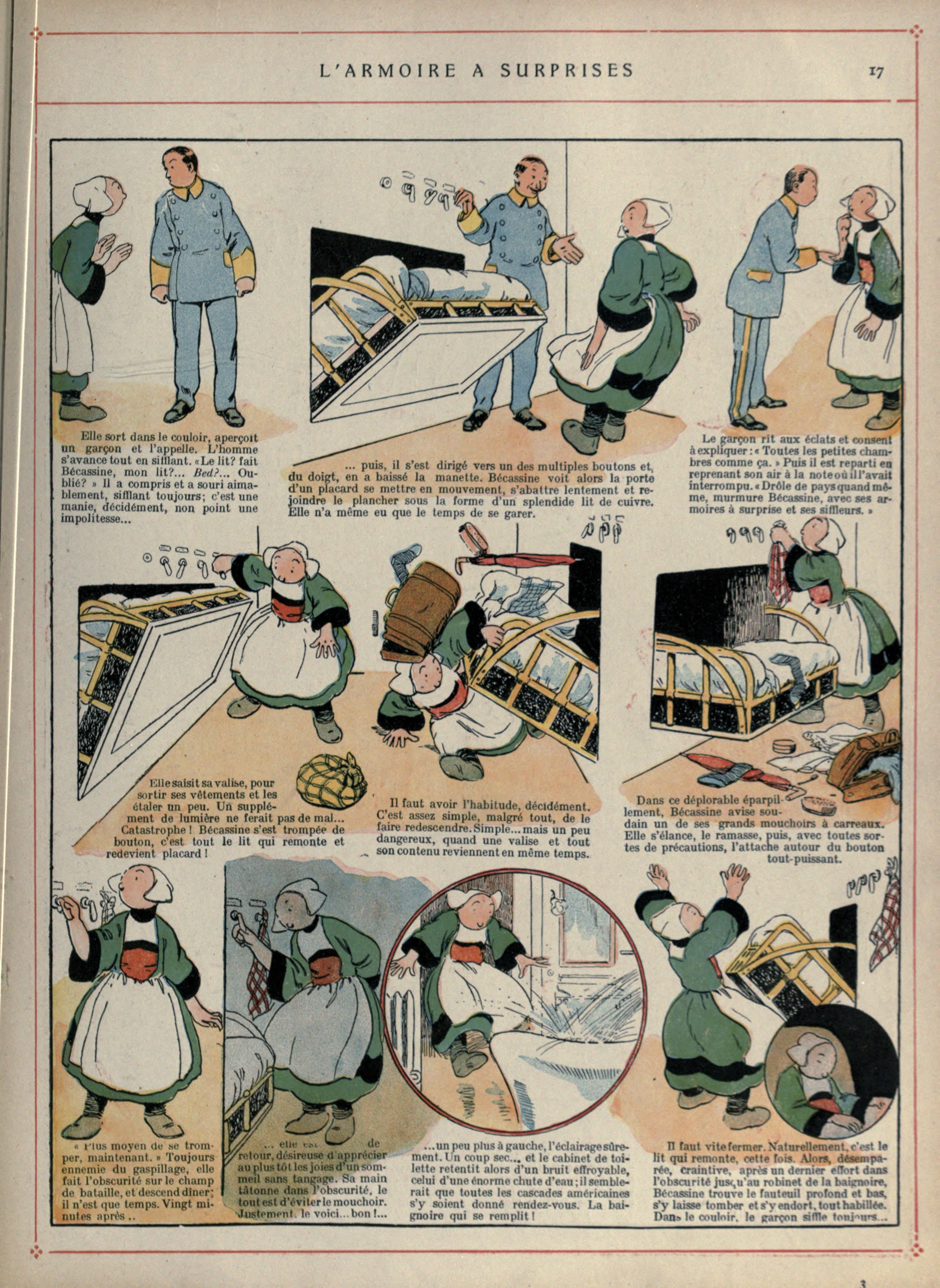 Bécassine – Bécassine voyage (1921), page 18. Caumery & J.-P. Pinchon. Domaine public.