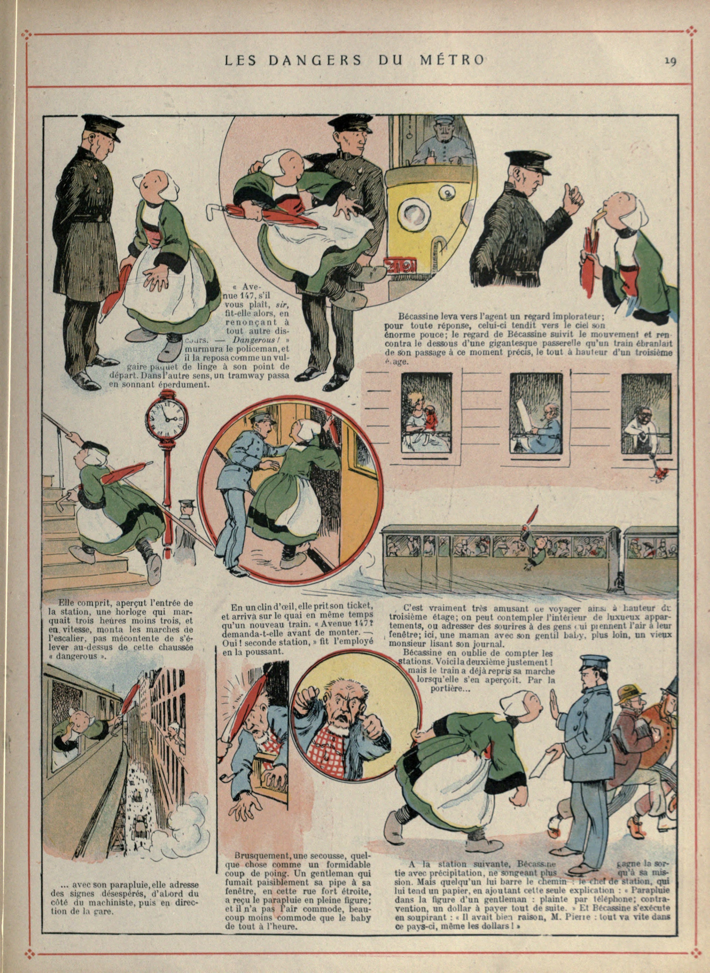 Bécassine – Bécassine voyage (1921), page 20. Caumery & J.-P. Pinchon. Domaine public.