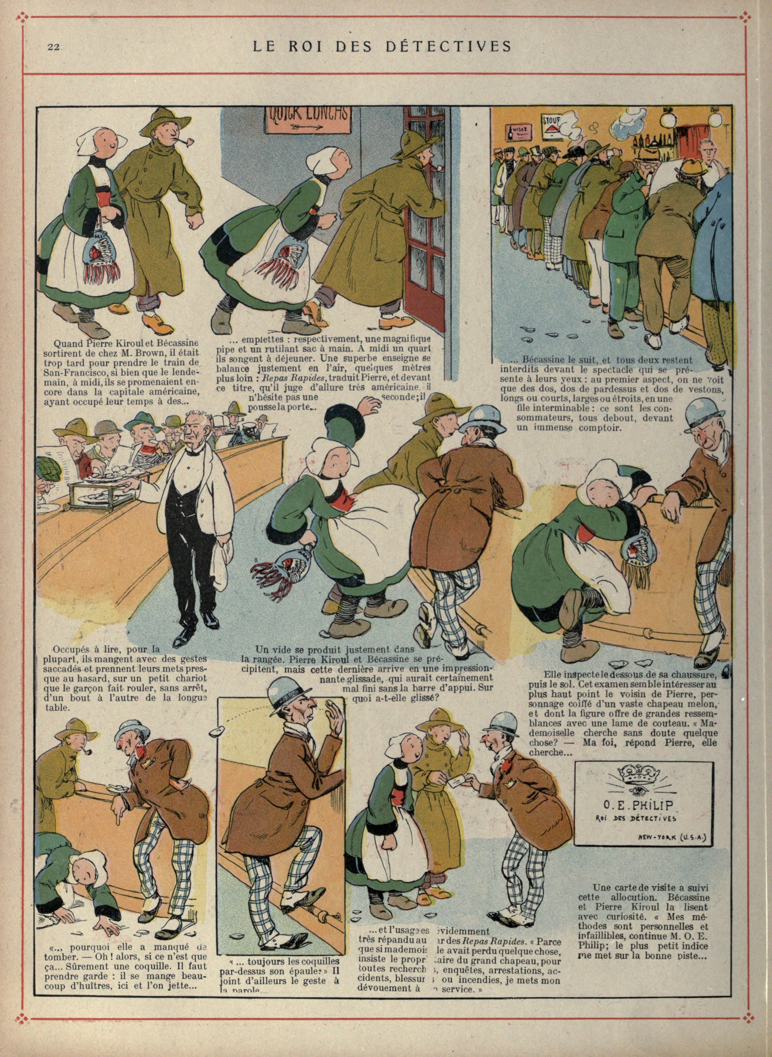 Bécassine – Bécassine voyage (1921), page 23. Caumery & J.-P. Pinchon. Domaine public.