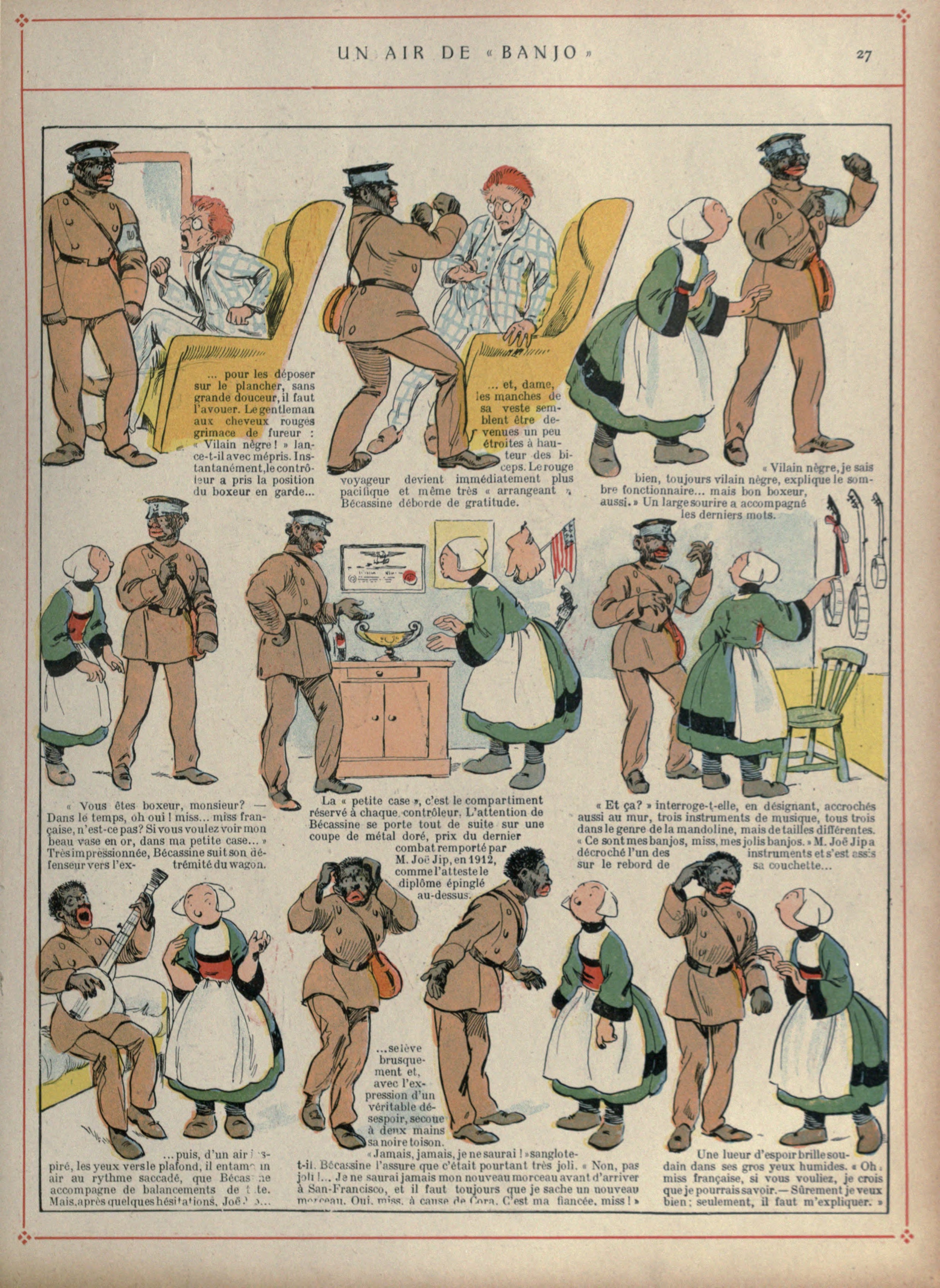 Bécassine – Bécassine voyage (1921), page 28. Caumery & J.-P. Pinchon. Domaine public.