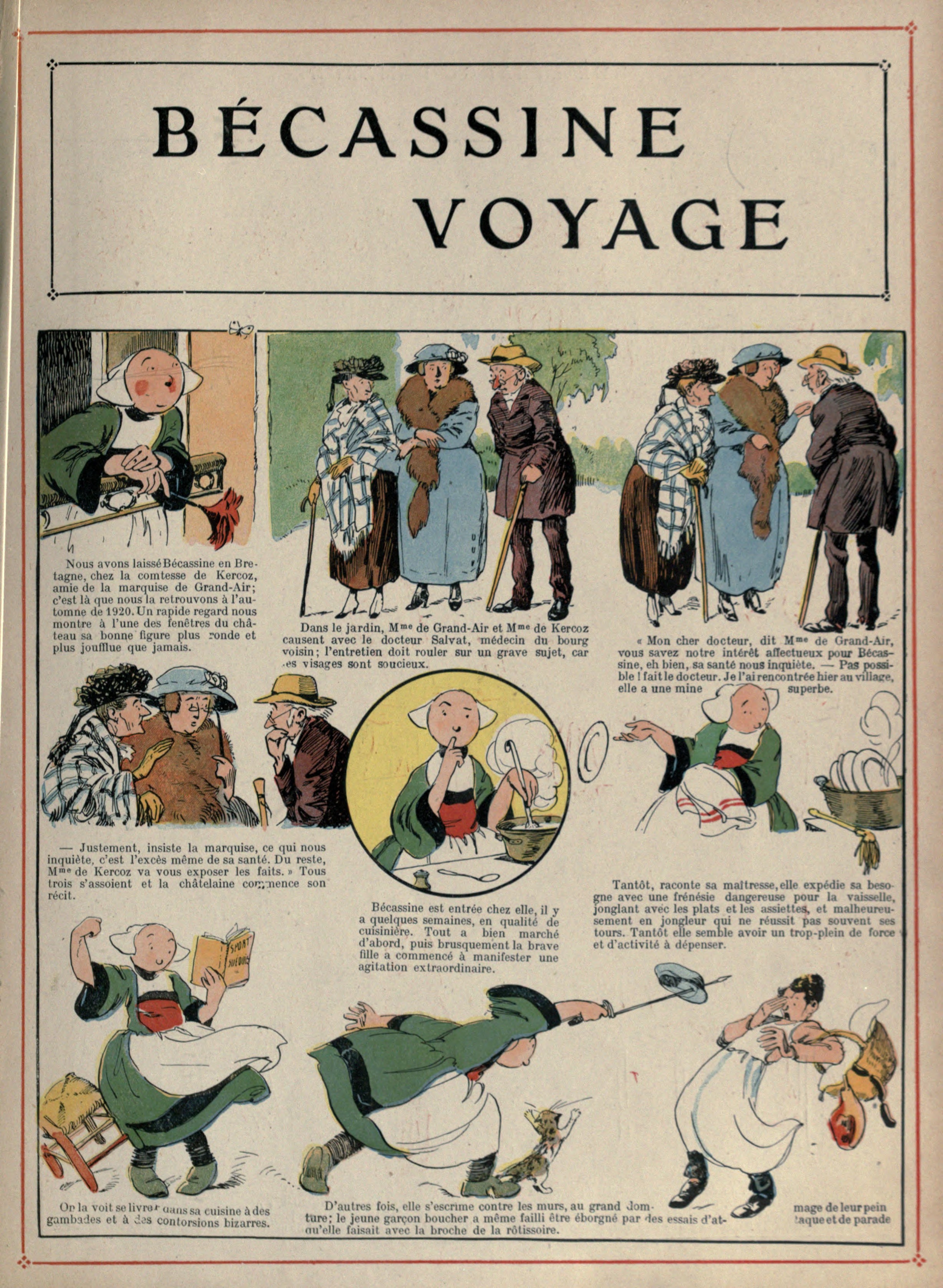Bécassine – Bécassine voyage (1921), page 4. Caumery & J.-P. Pinchon. Domaine public.