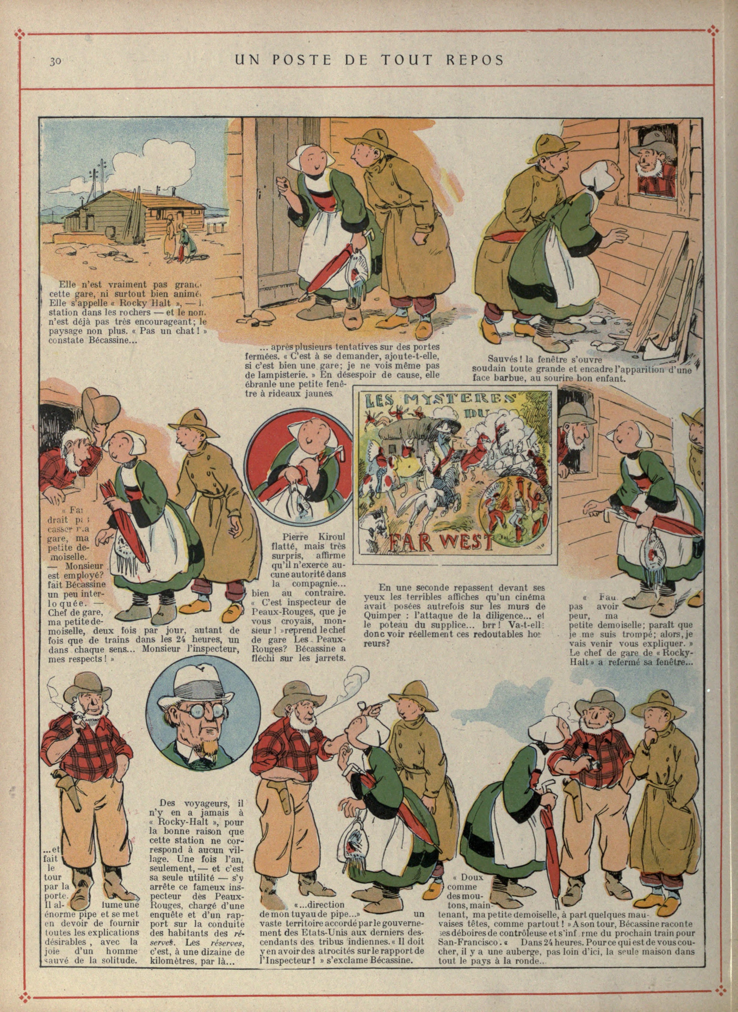 Bécassine – Bécassine voyage (1921), page 31. Caumery & J.-P. Pinchon. Domaine public.