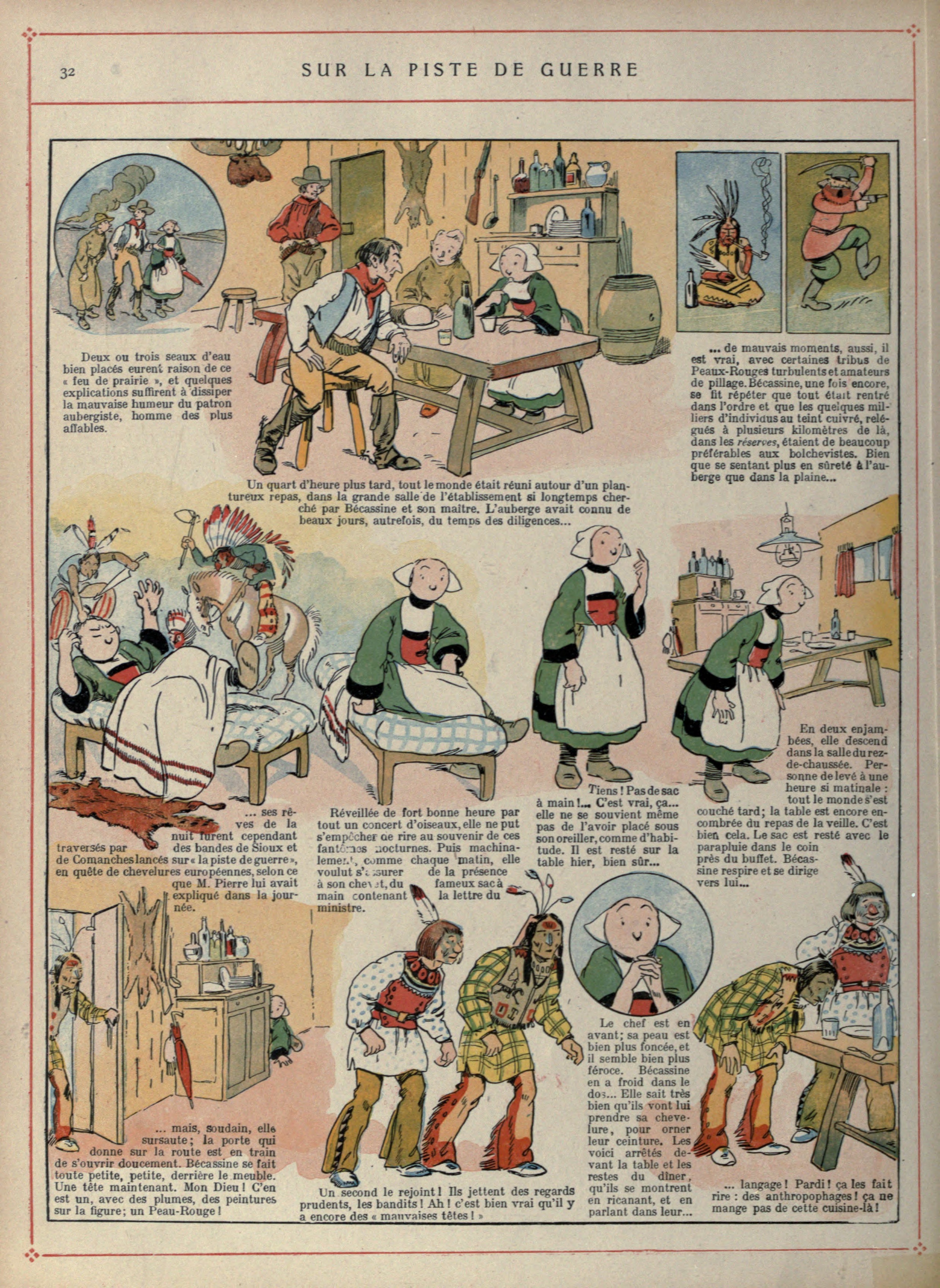 Bécassine – Bécassine voyage (1921), page 33. Caumery & J.-P. Pinchon. Domaine public.